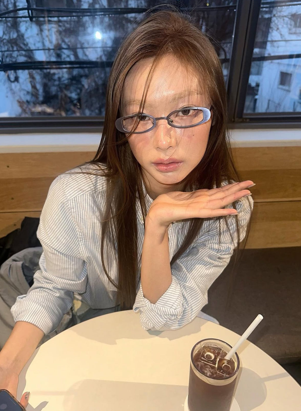 Y2K Cold Slim Oval Metal Sunglasses