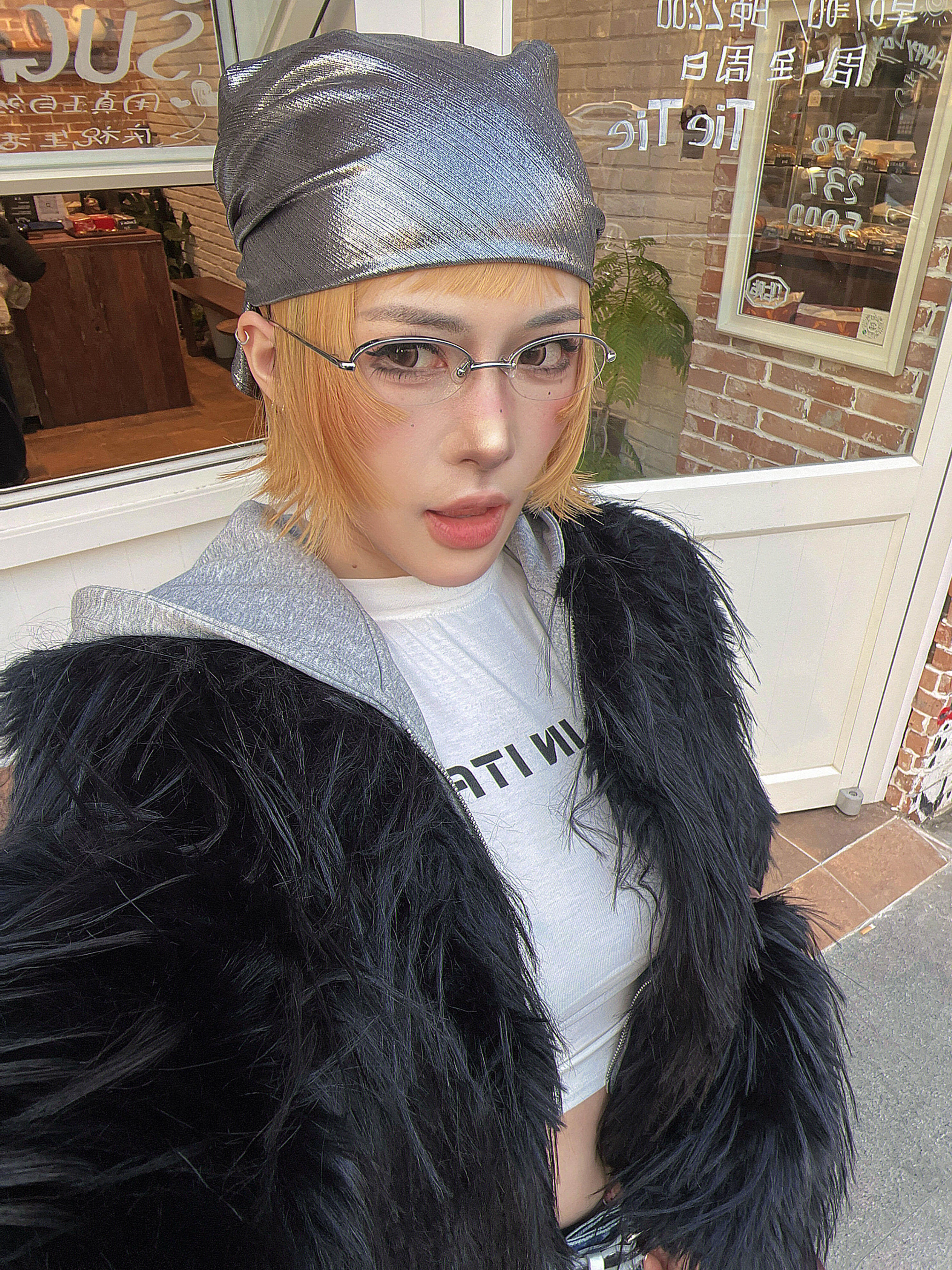 Half-Rim Bayonetta Oval Metal Sunglasses