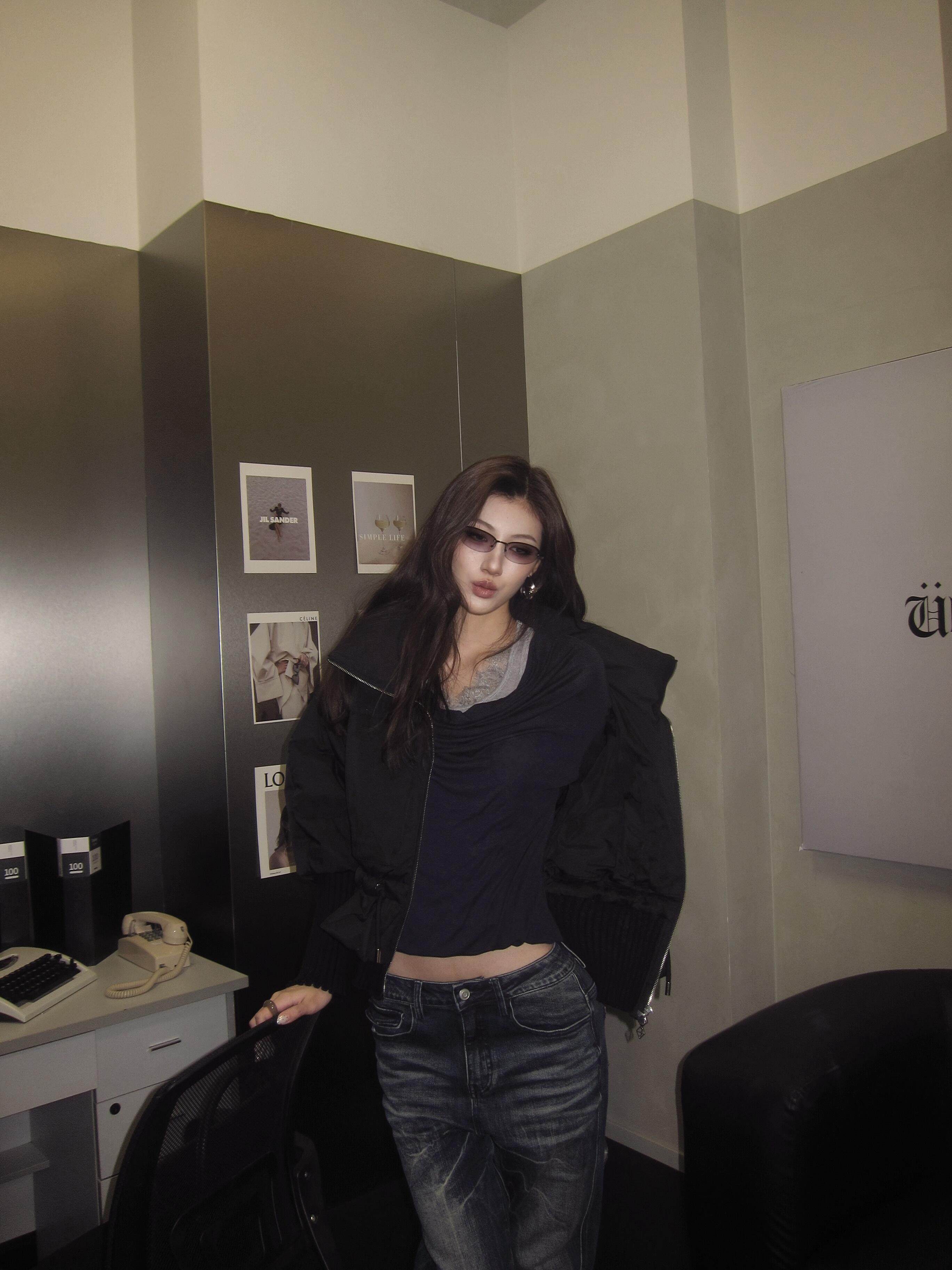 Y2K Grunge Half-Rim Oval Metal Sunglasses