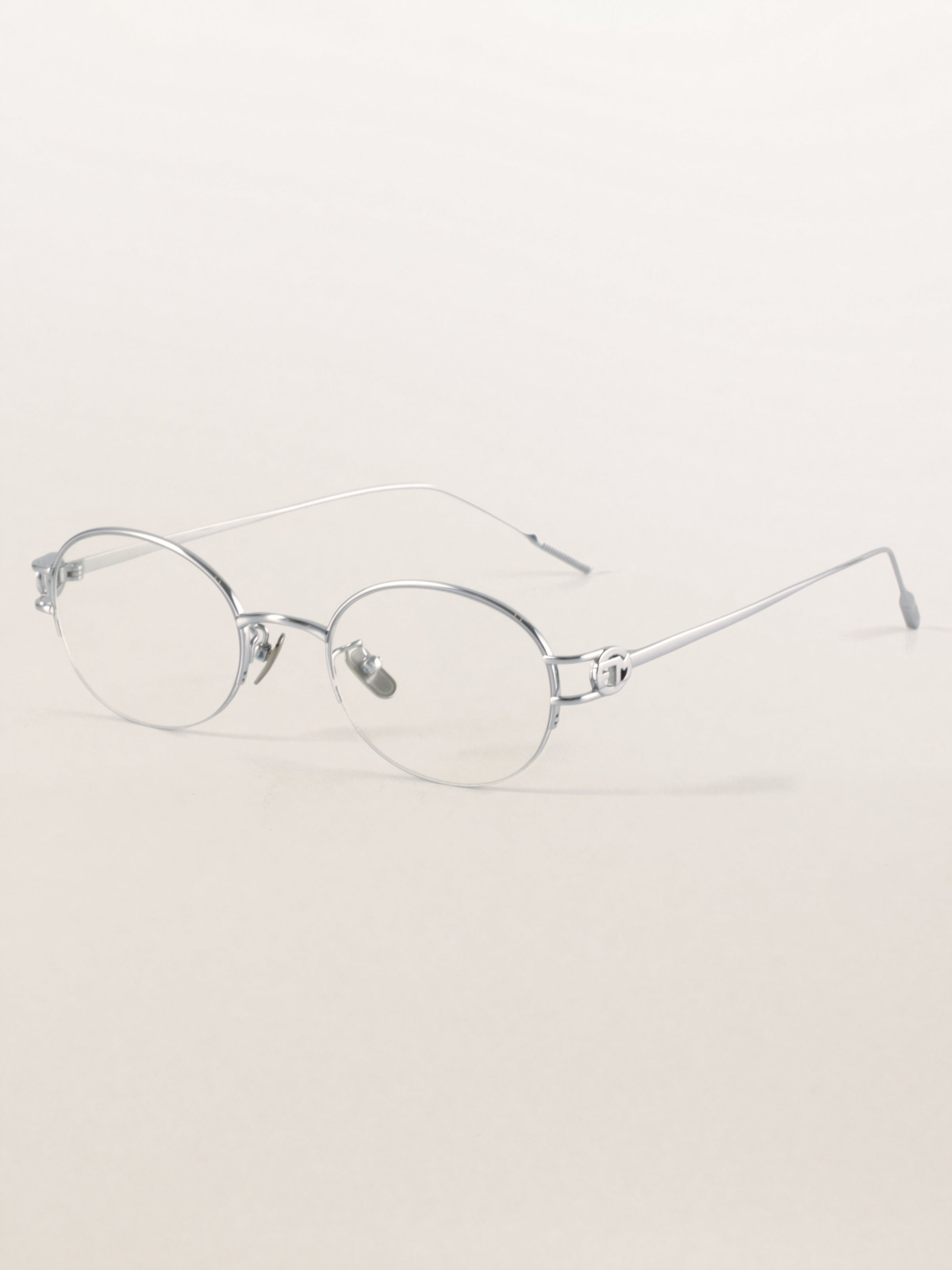 Half-Rim Round Titanium Minimalist Optical Frames