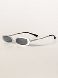 Y2K Cold Slim Oval Metal Sunglasses