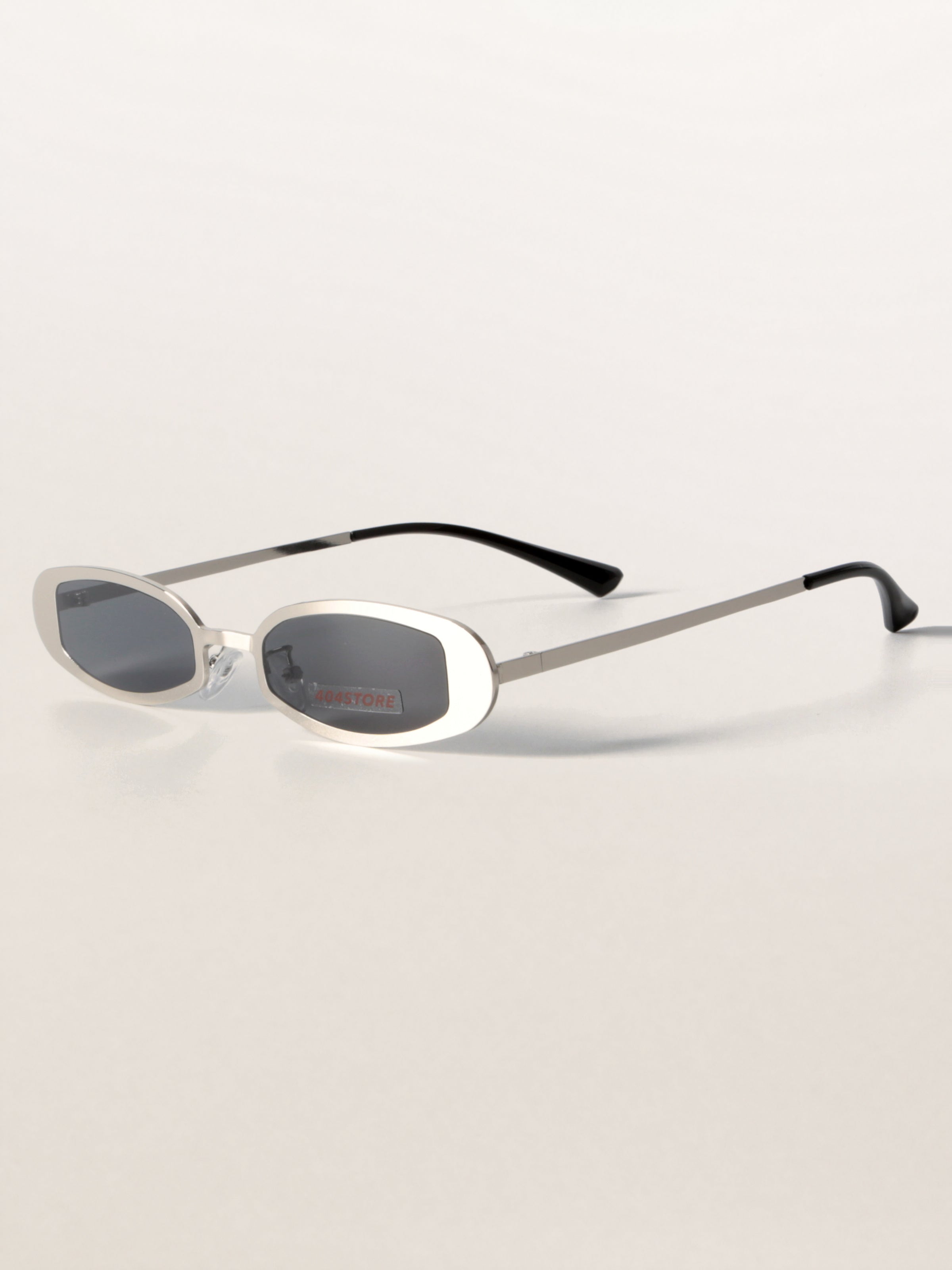 Y2K Cold Slim Oval Metal Sunglasses