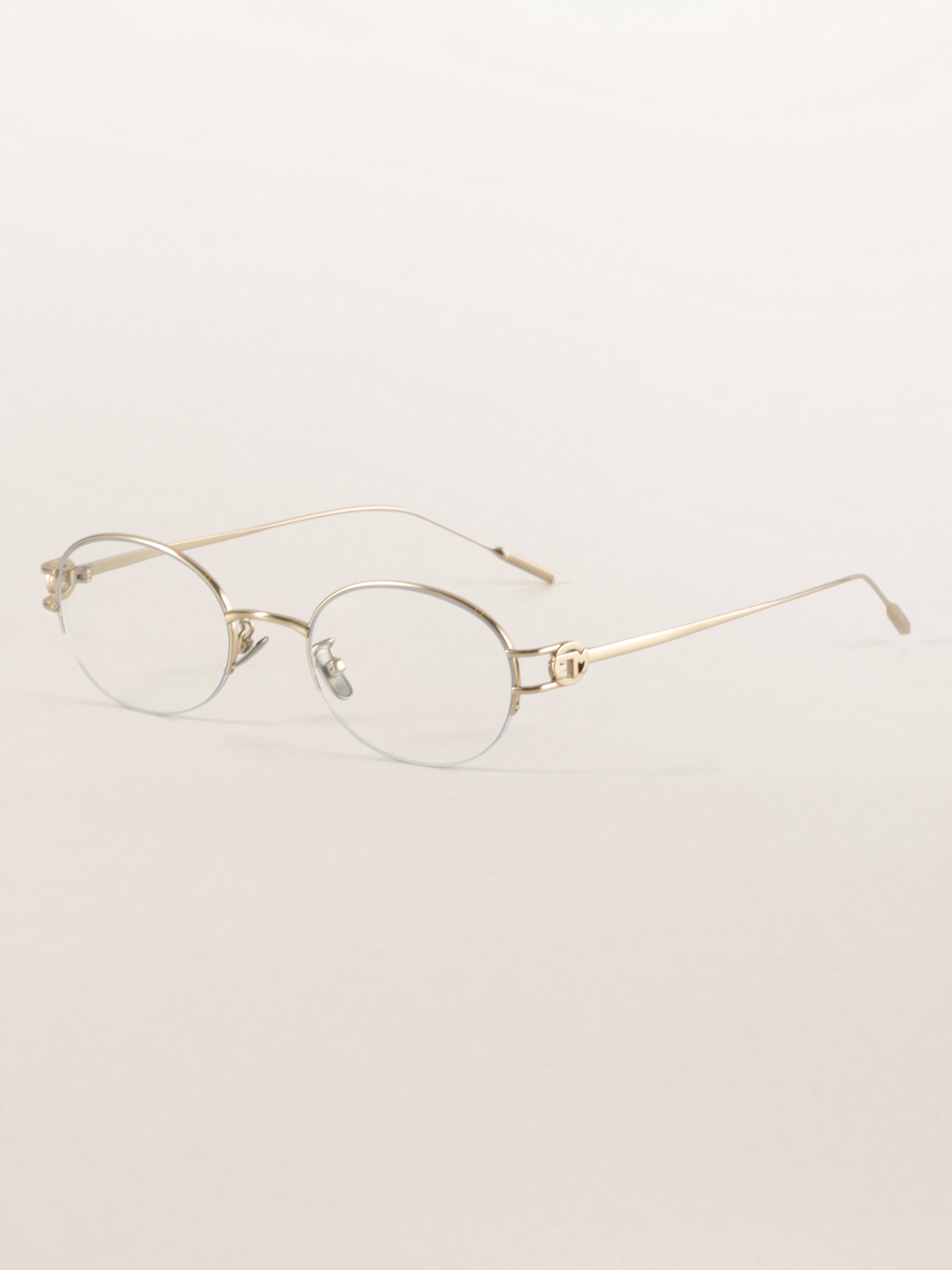 Half-Rim Round Titanium Minimalist Optical Frames