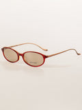 Y2K Office Siren Oval Titanium Sunglasses