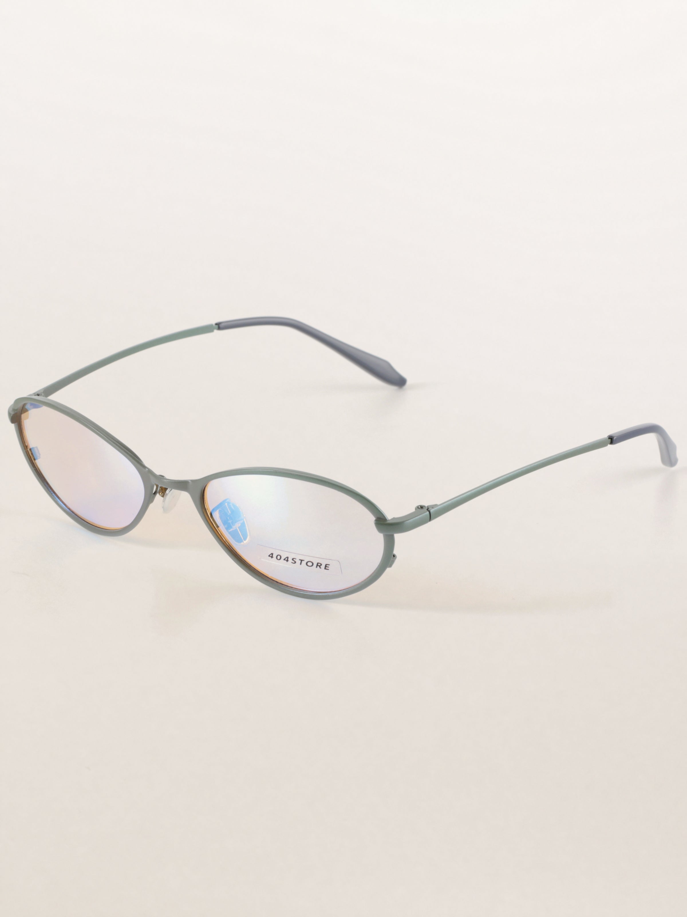 Cat-Eye Oval Metal Minimalist Sunglasses