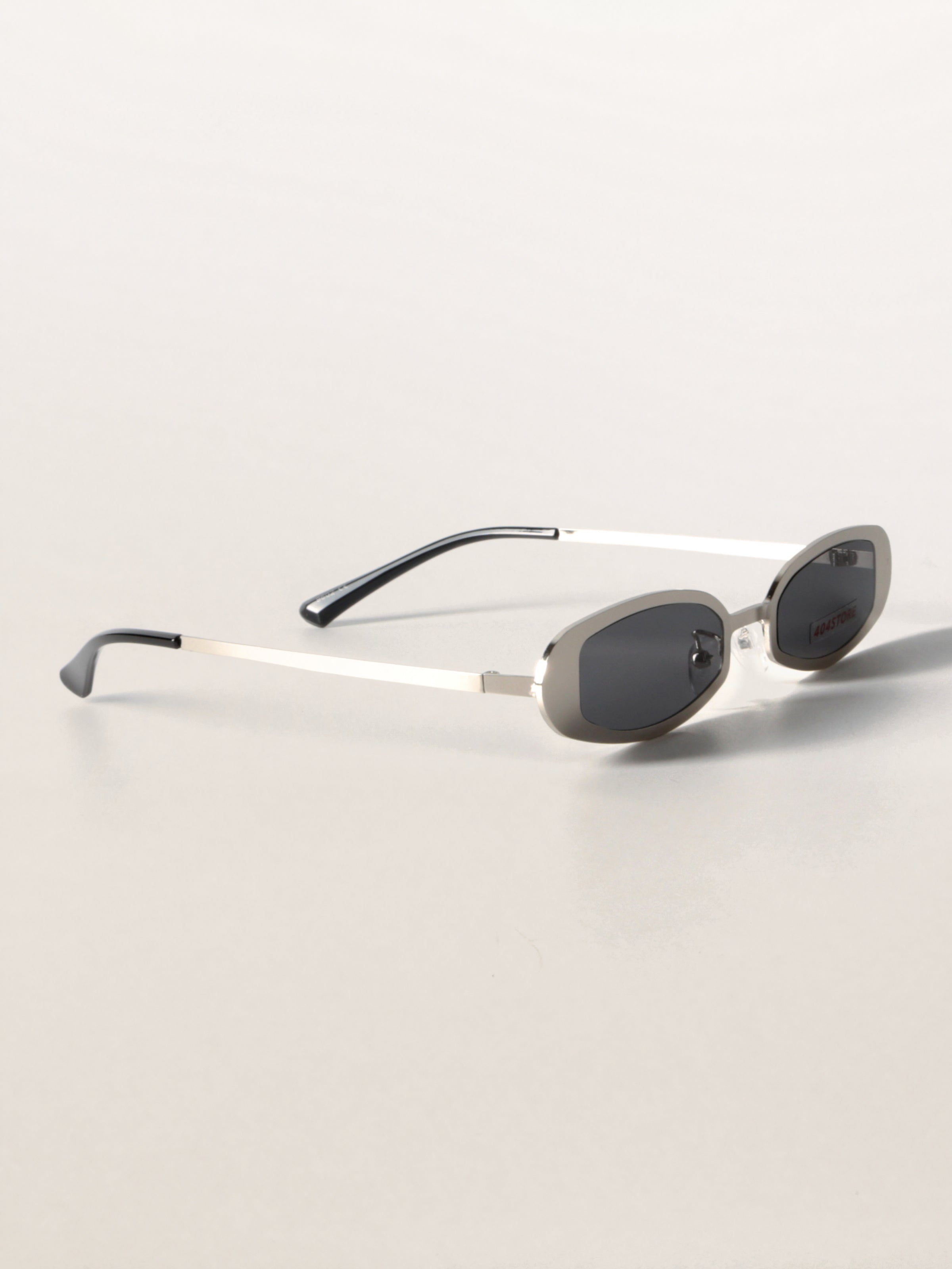 Y2K Cold Slim Oval Metal Sunglasses