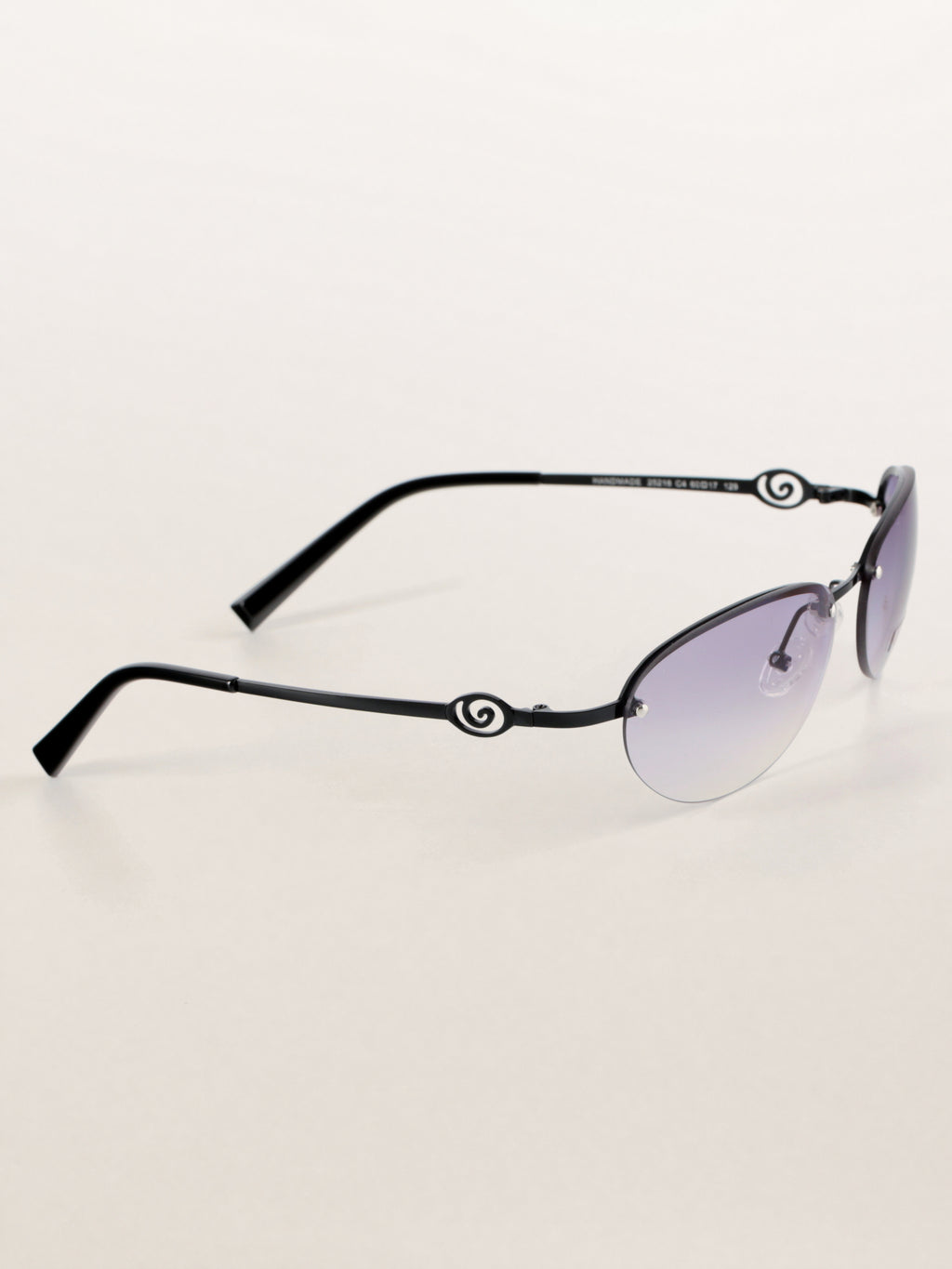 Y2K Grunge Half-Rim Oval Metal Sunglasses
