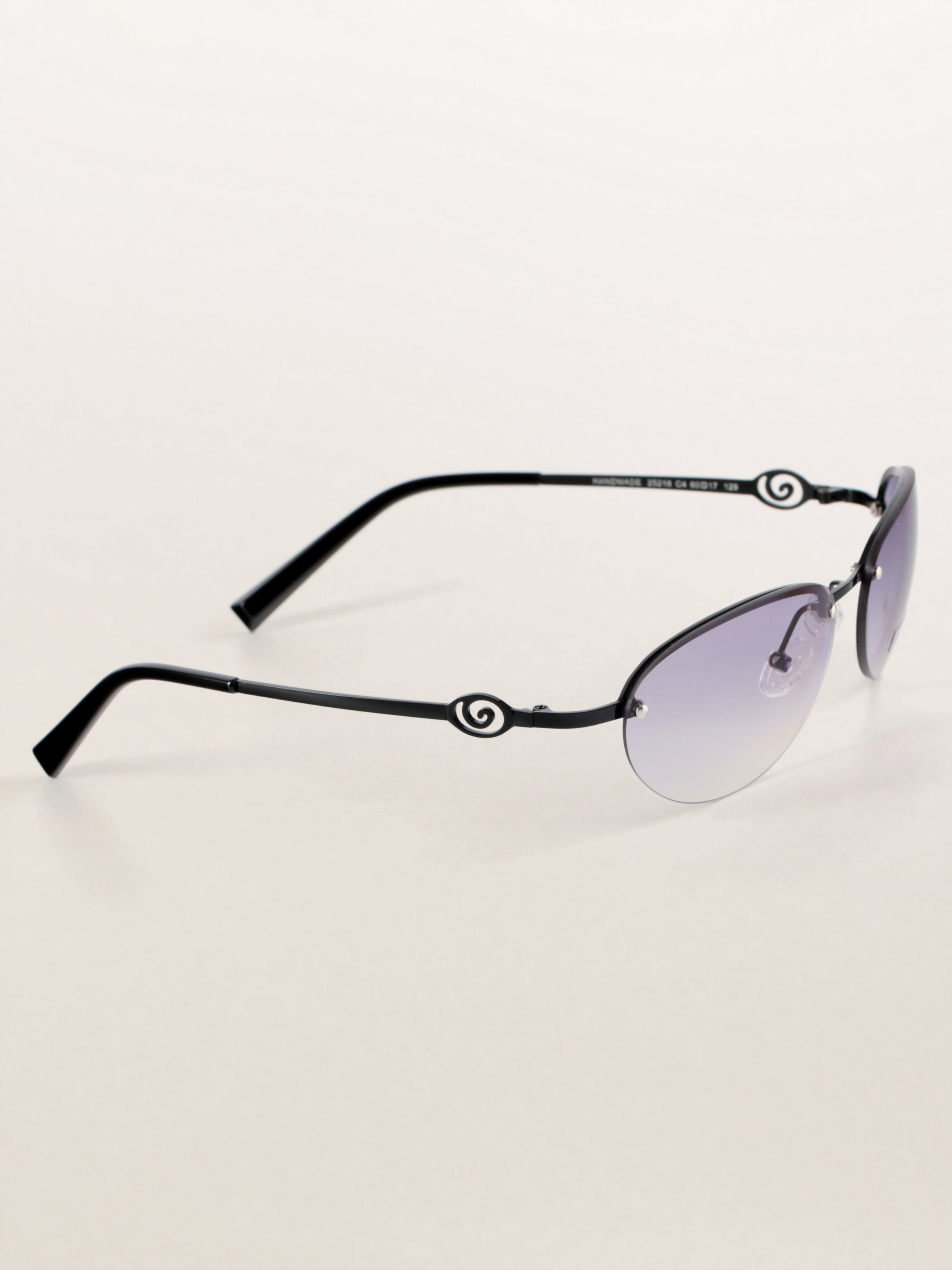 Y2K Grunge Half-Rim Oval Metal Sunglasses