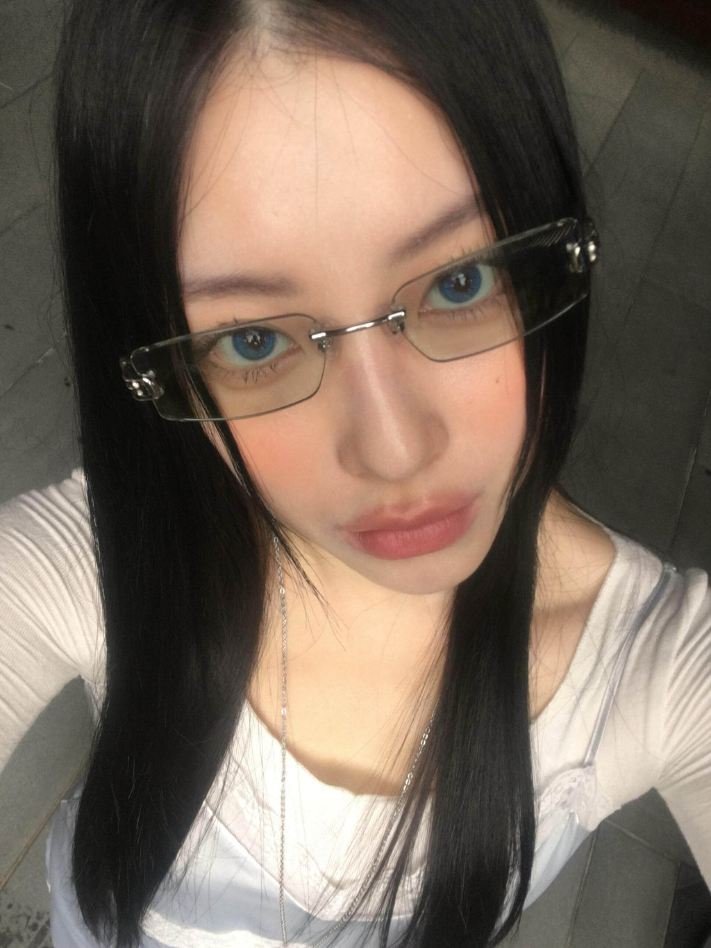Rimless Rectangle Square Metal Futuristic Minimalist Sunglasses