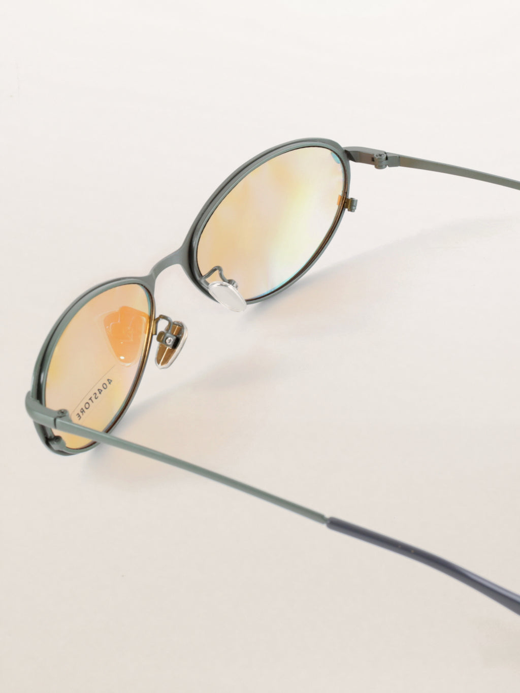 Cat-Eye Oval Metal Minimalist Sunglasses