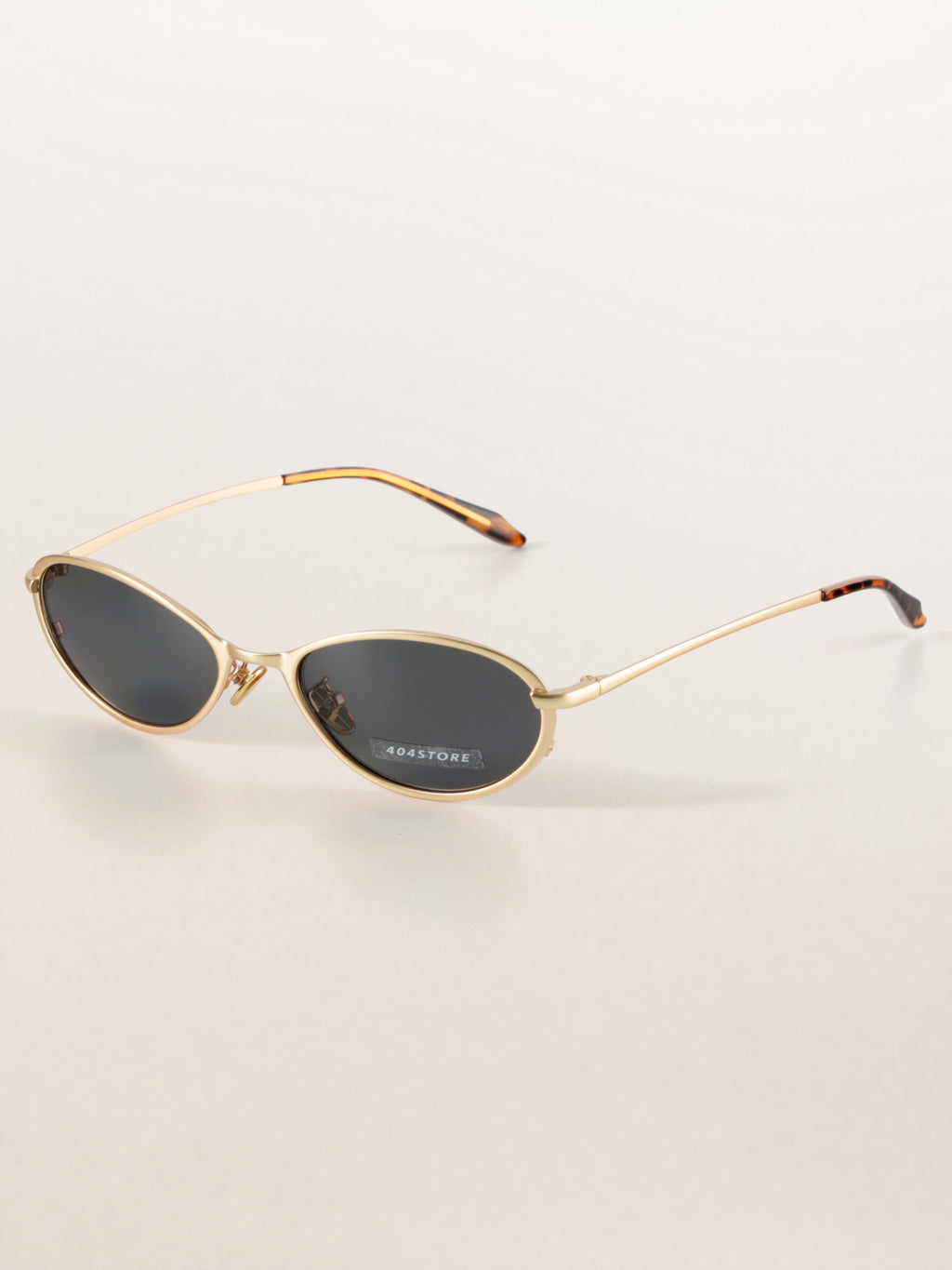 Cat-Eye Oval Metal Minimalist Sunglasses