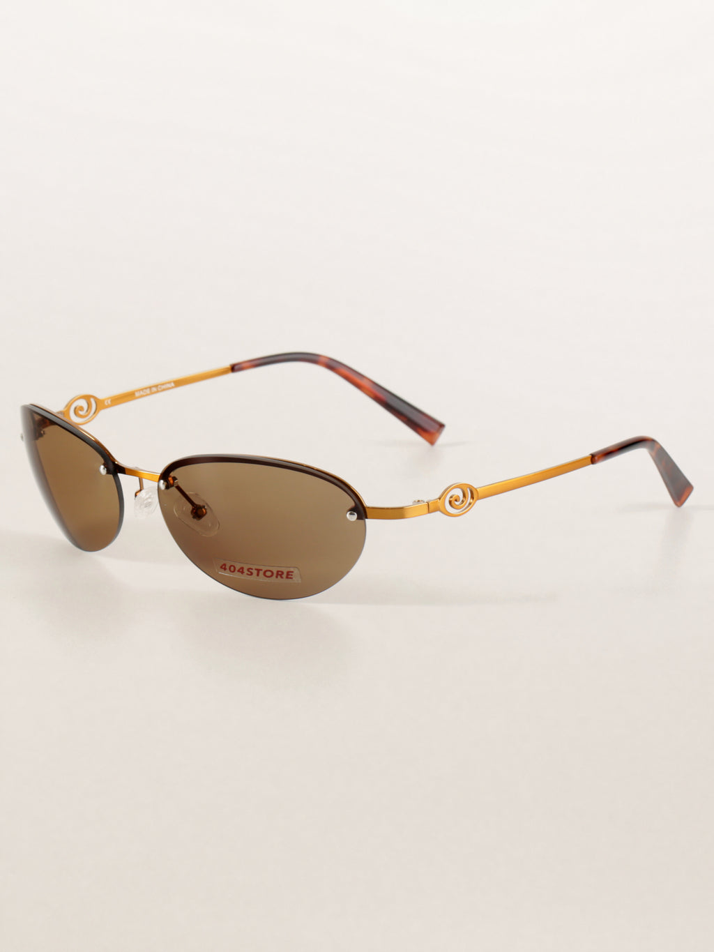 Y2K Grunge Half-Rim Oval Metal Sunglasses