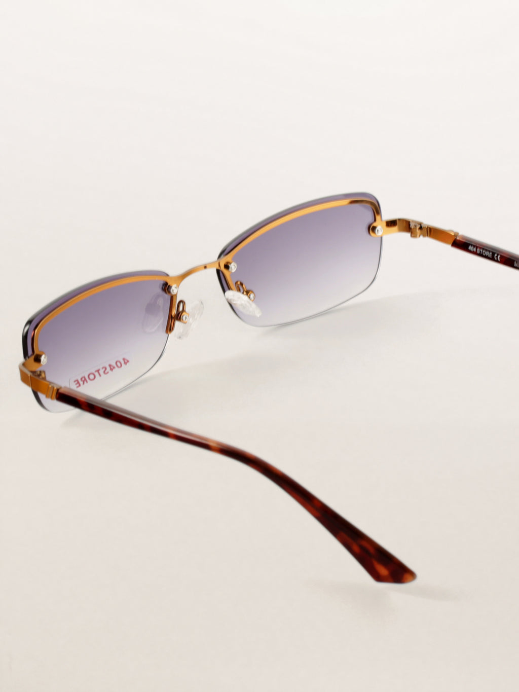 Retro Half-Rim Rectangle Metal Sunglasses
