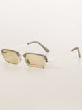 Rectangle Metal Steampunk Rivet Sunglasses
