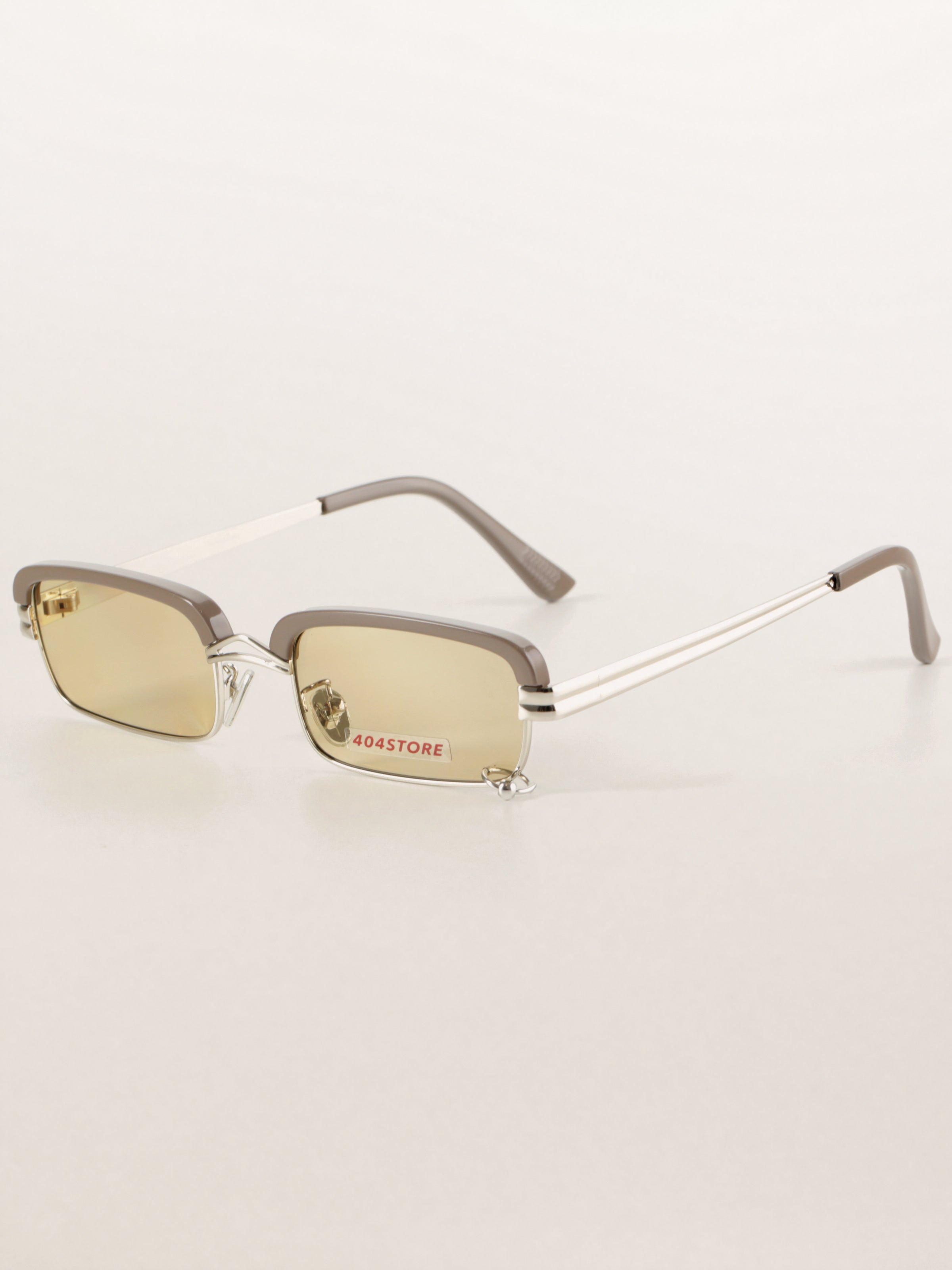 Rectangle Metal Steampunk Rivet Sunglasses