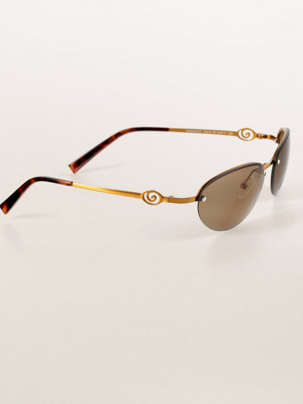 Y2K Grunge Half-Rim Oval Metal Sunglasses