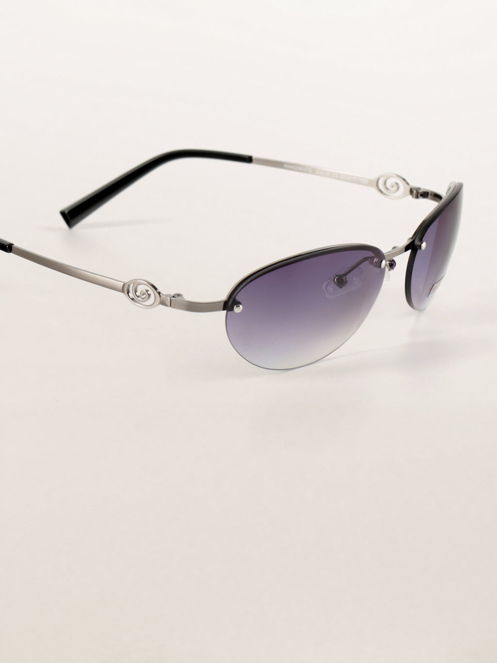 Y2K Grunge Half-Rim Oval Metal Sunglasses
