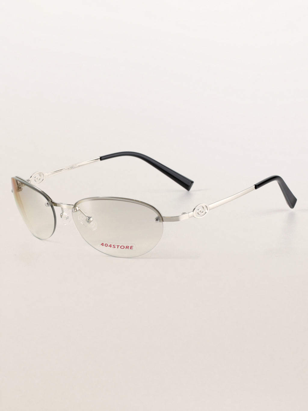 Y2K Grunge Half-Rim Oval Metal Sunglasses