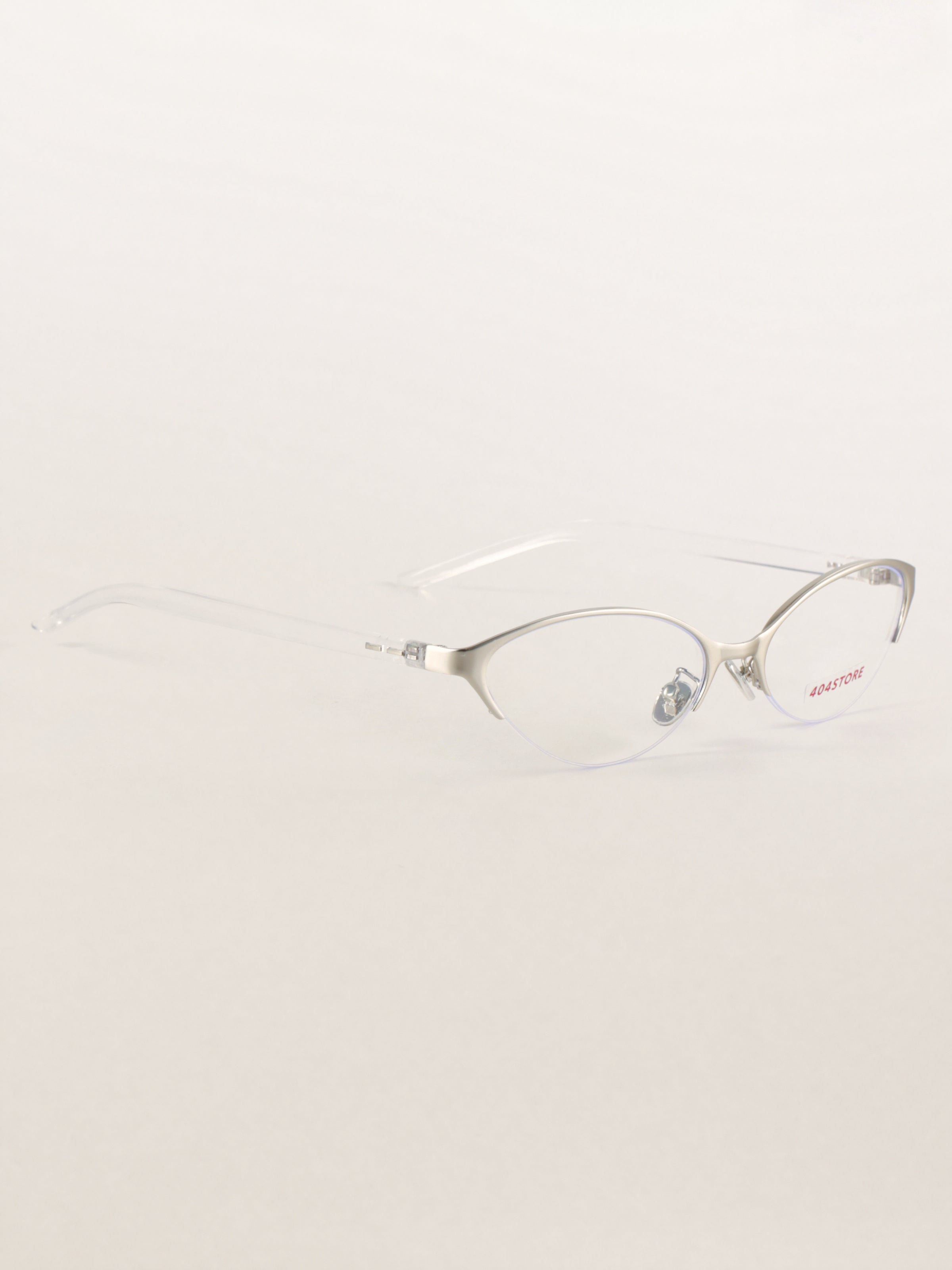 Y2K Cat-Eye Half-Rim Metal Optical Frames