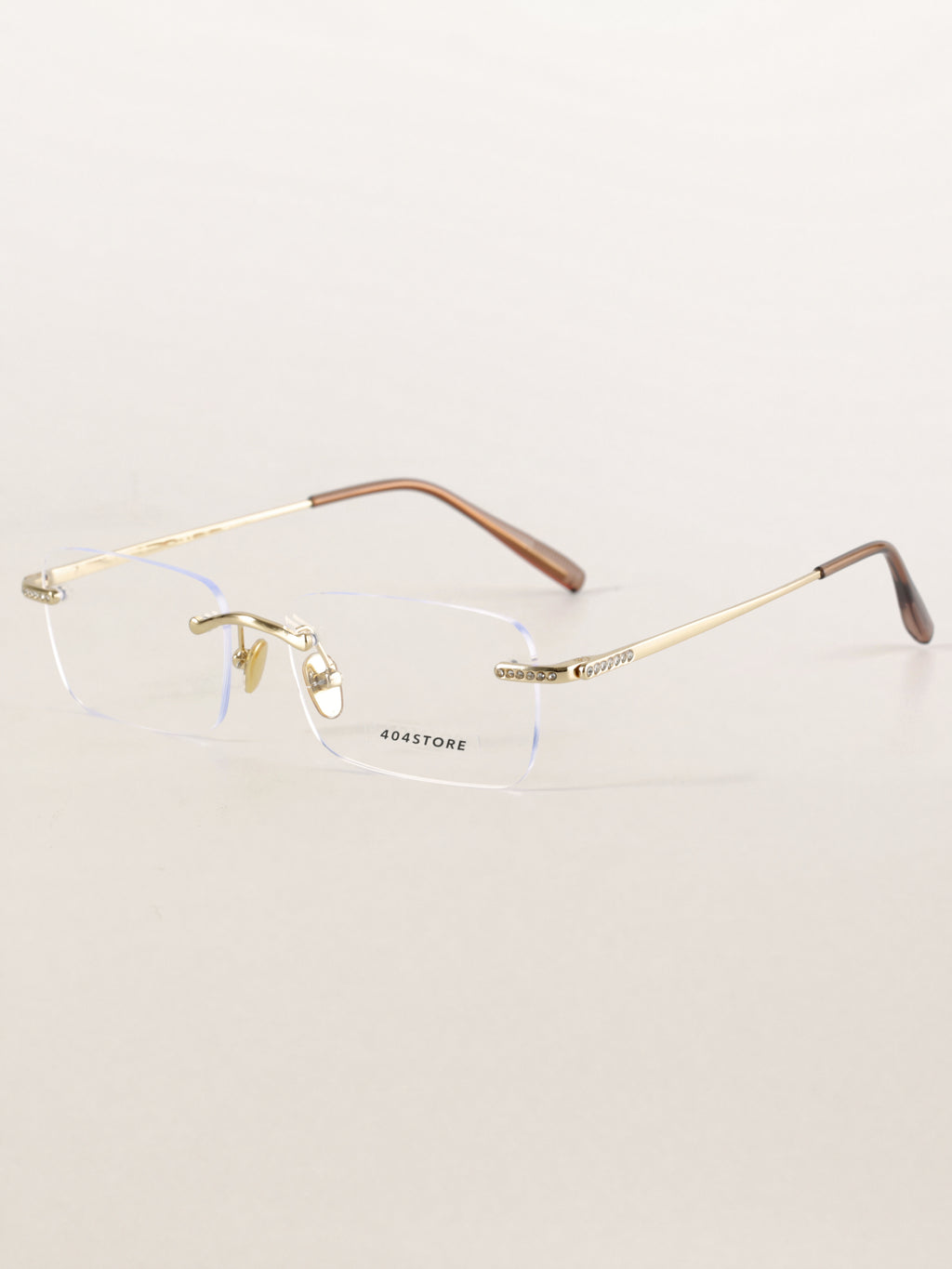 Rhinestone Rimless Rectangle Optical Frames