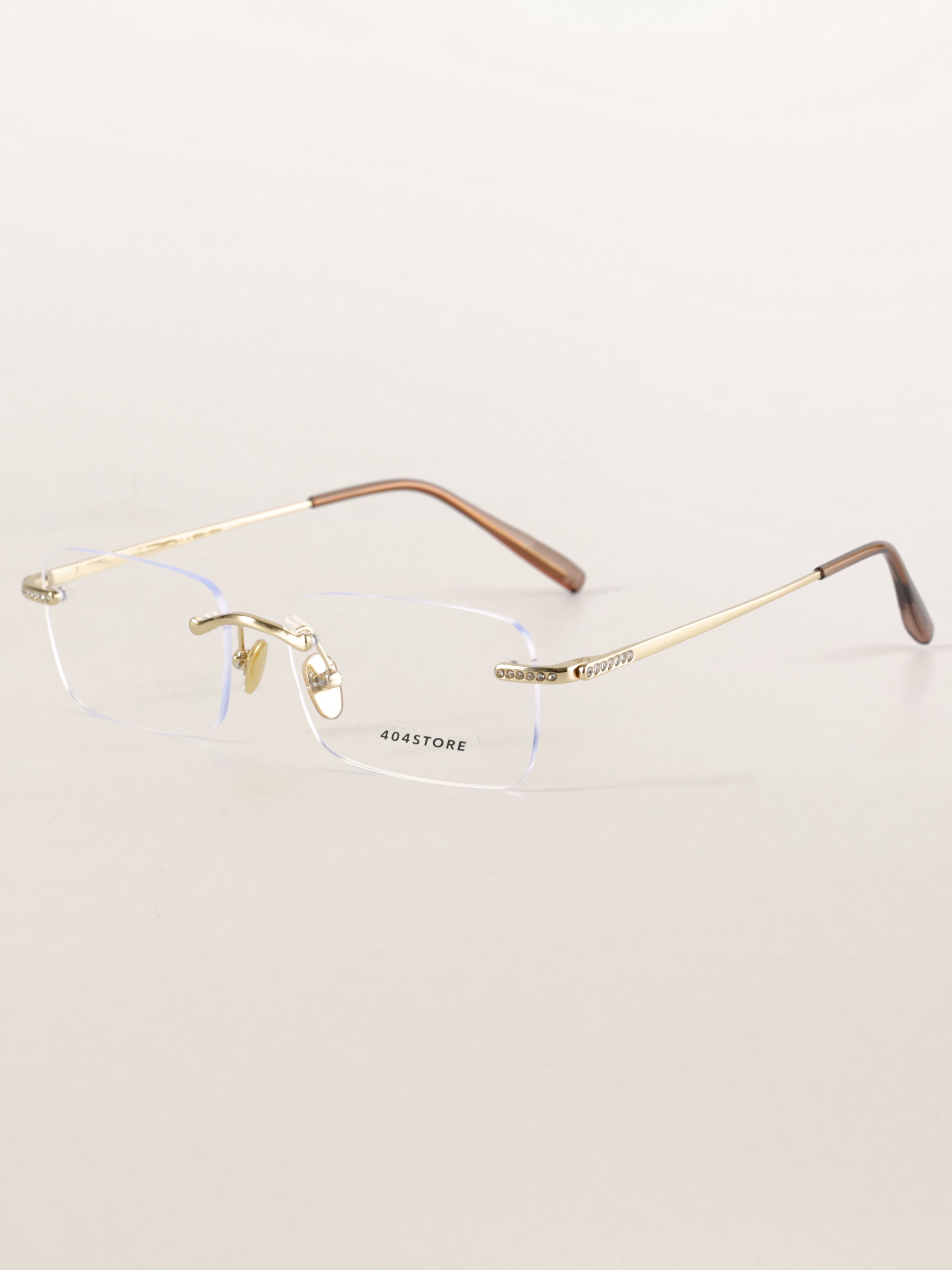 Rhinestone Rimless Rectangle Optical Frames