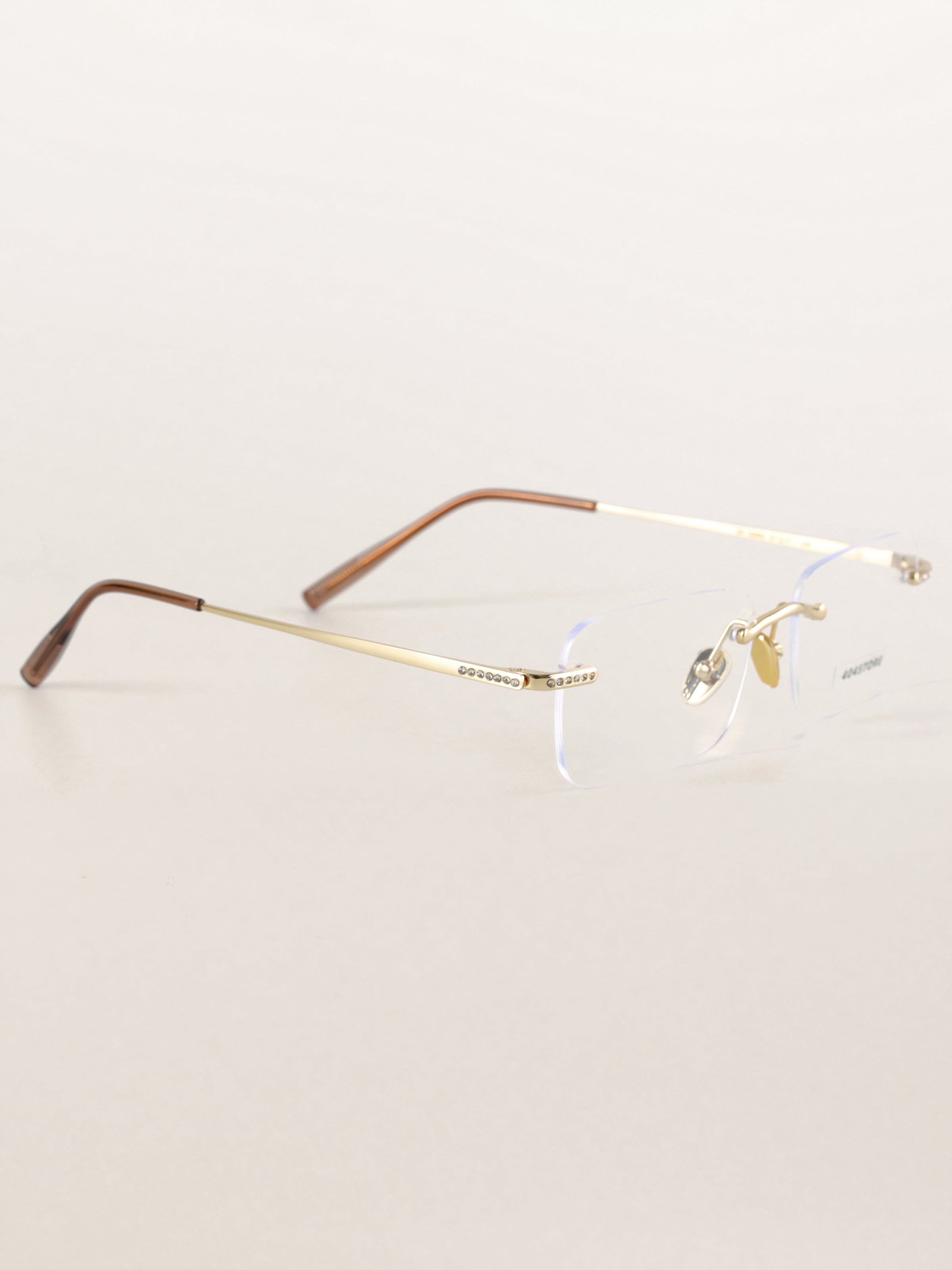 Rhinestone Rimless Rectangle Optical Frames