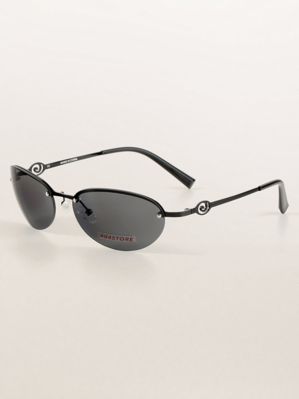 Y2K Grunge Half-Rim Oval Metal Sunglasses