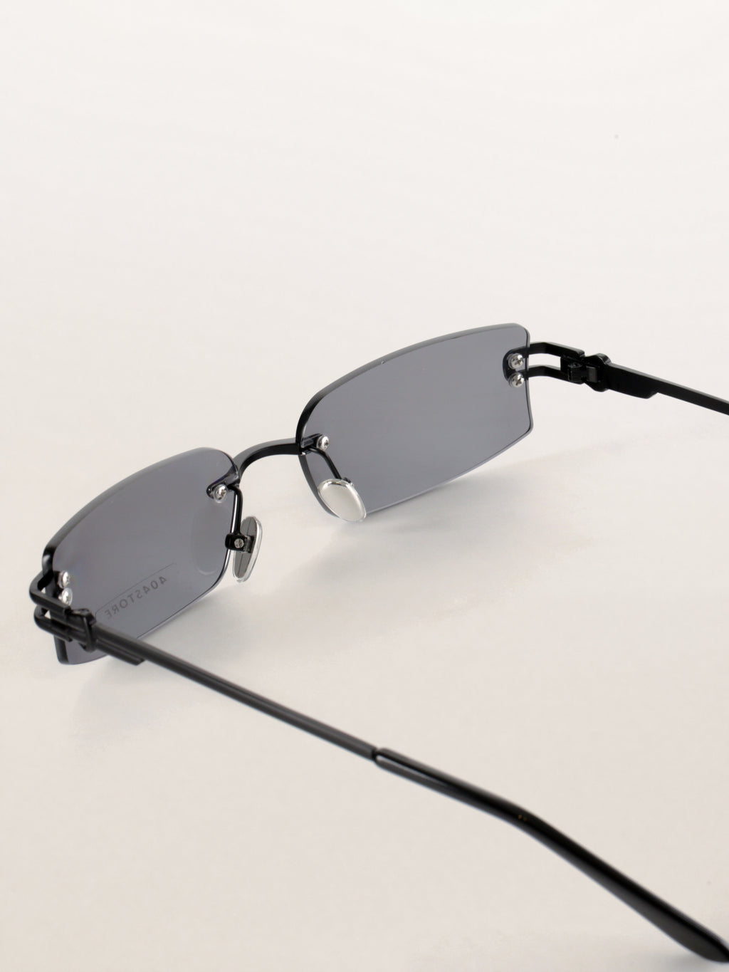Rimless Rectangle Square Metal Futuristic Minimalist Sunglasses