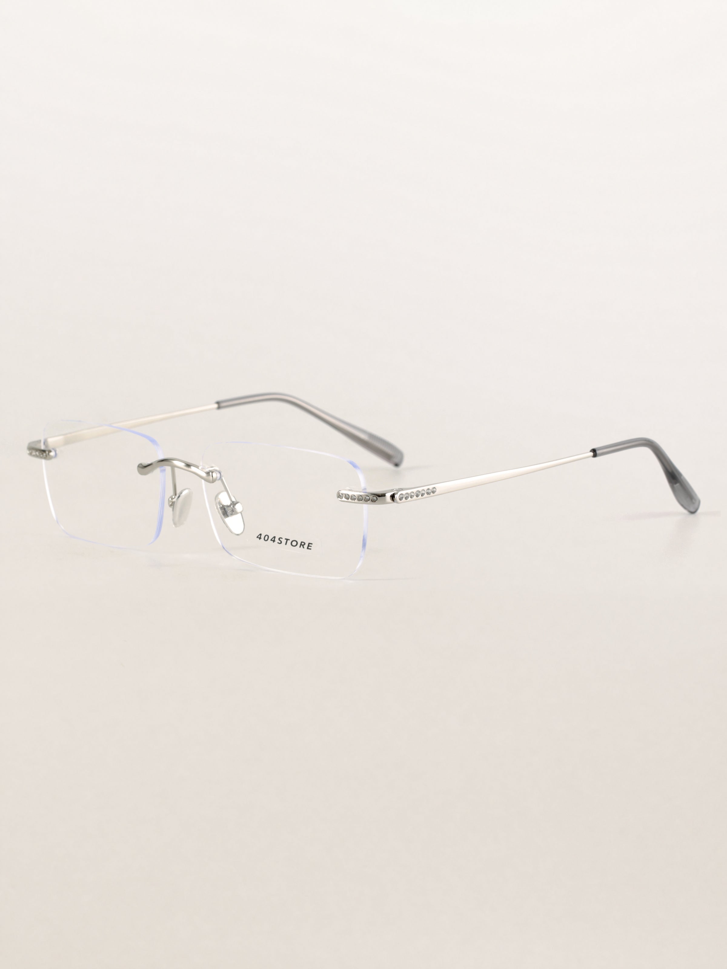 Rhinestone Rimless Rectangle Optical Frames