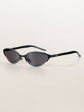 Y2K bayonetta Half-Rim Slim Cat-Eye Sunglasses
