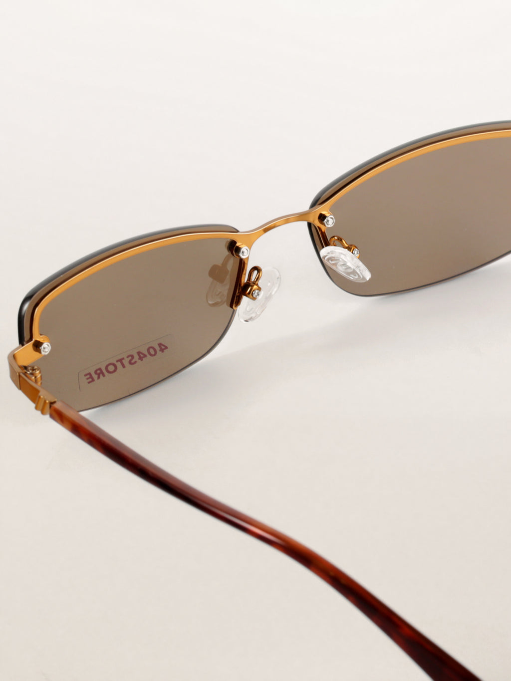 Retro Half-Rim Rectangle Metal Sunglasses