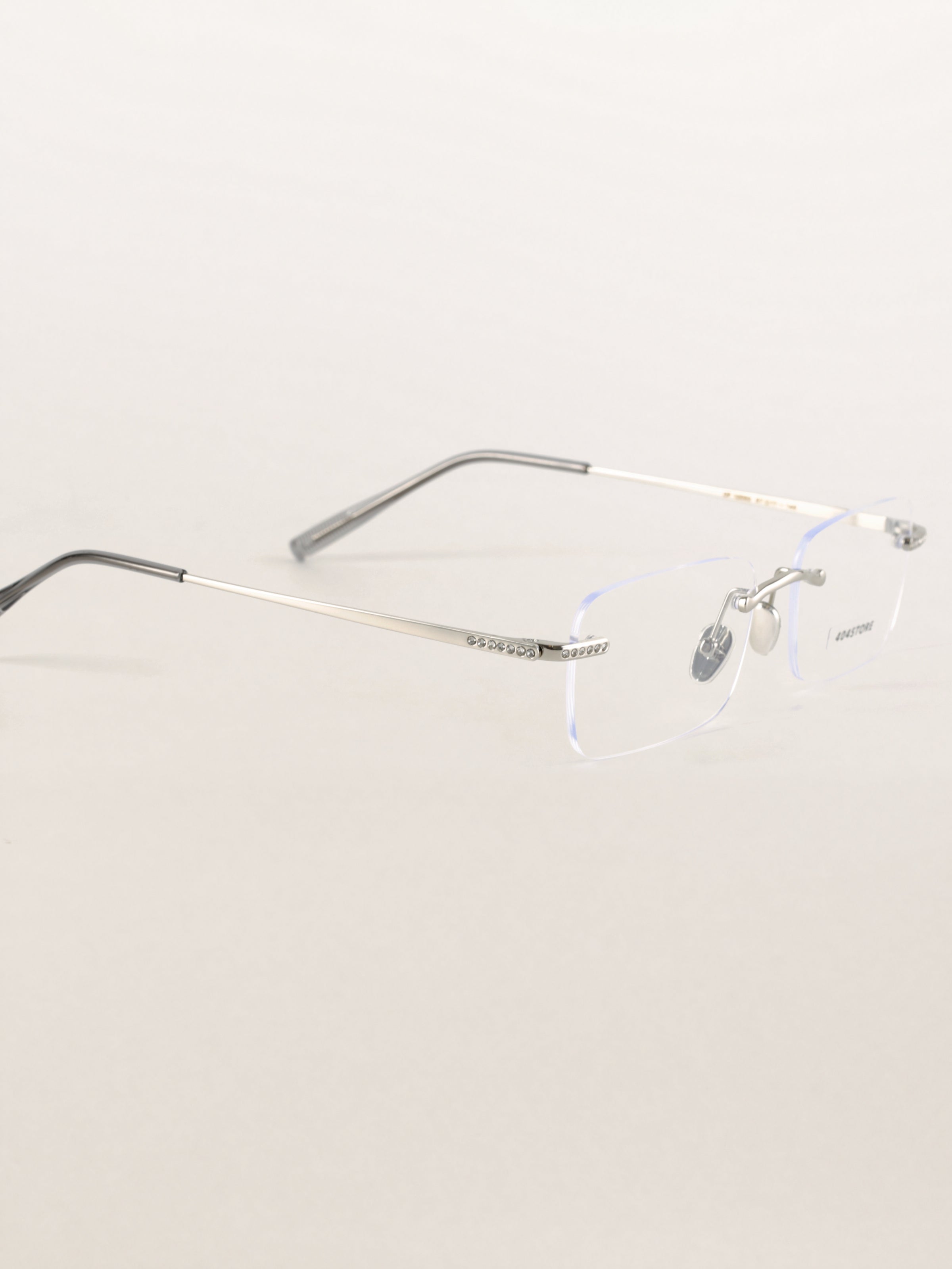 Rhinestone Rimless Rectangle Optical Frames