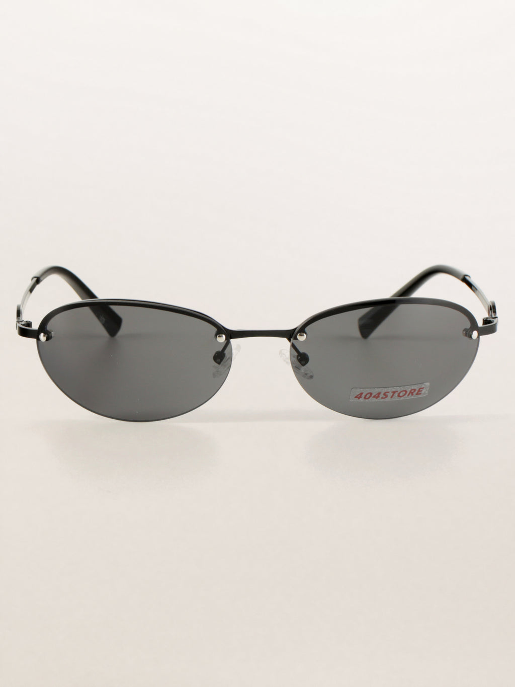 Y2K Grunge Half-Rim Oval Metal Sunglasses