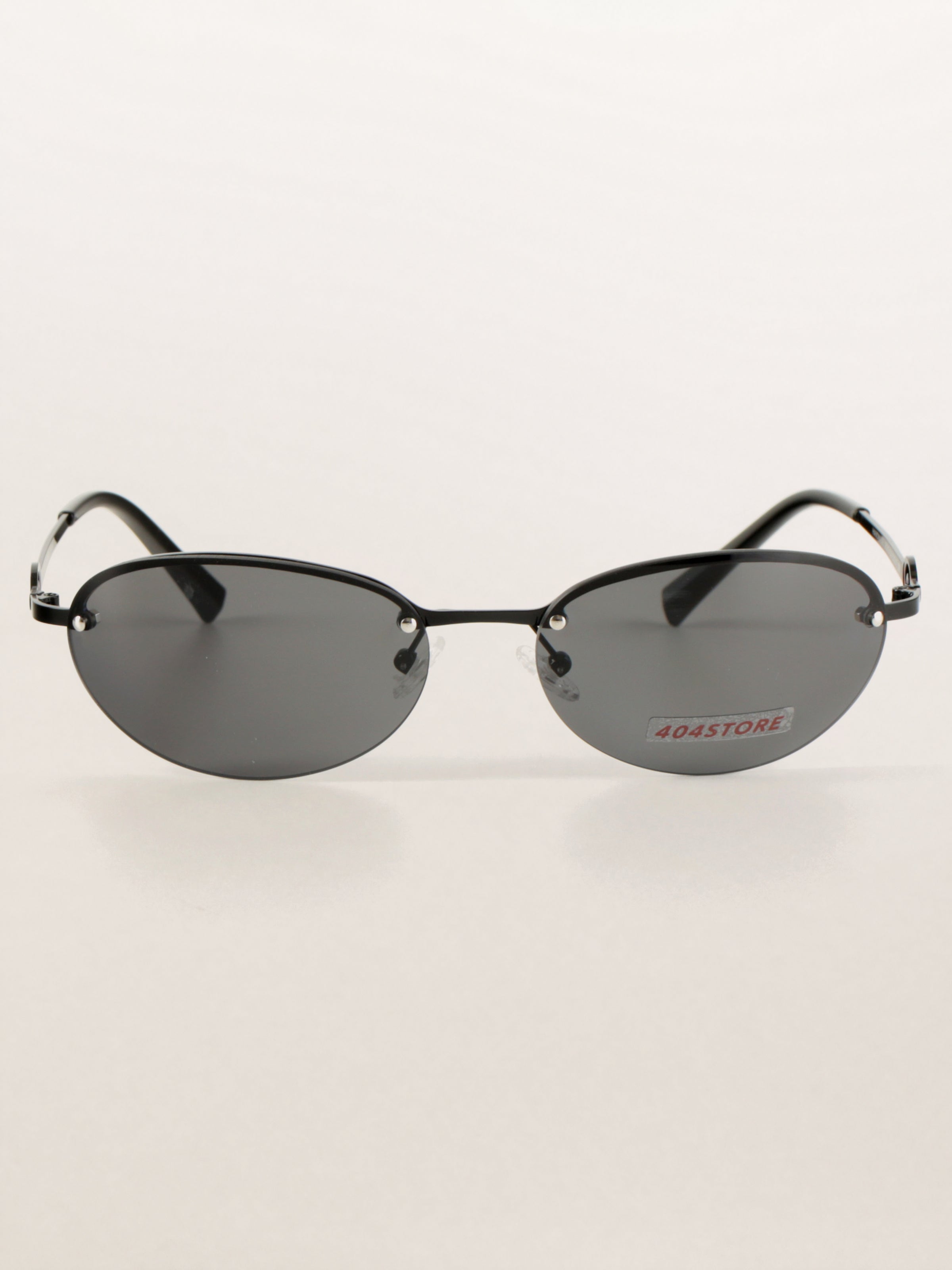 Y2K Grunge Half-Rim Oval Metal Sunglasses