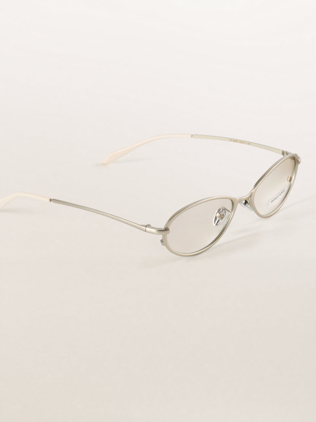 Cat-Eye Oval Metal Minimalist Sunglasses