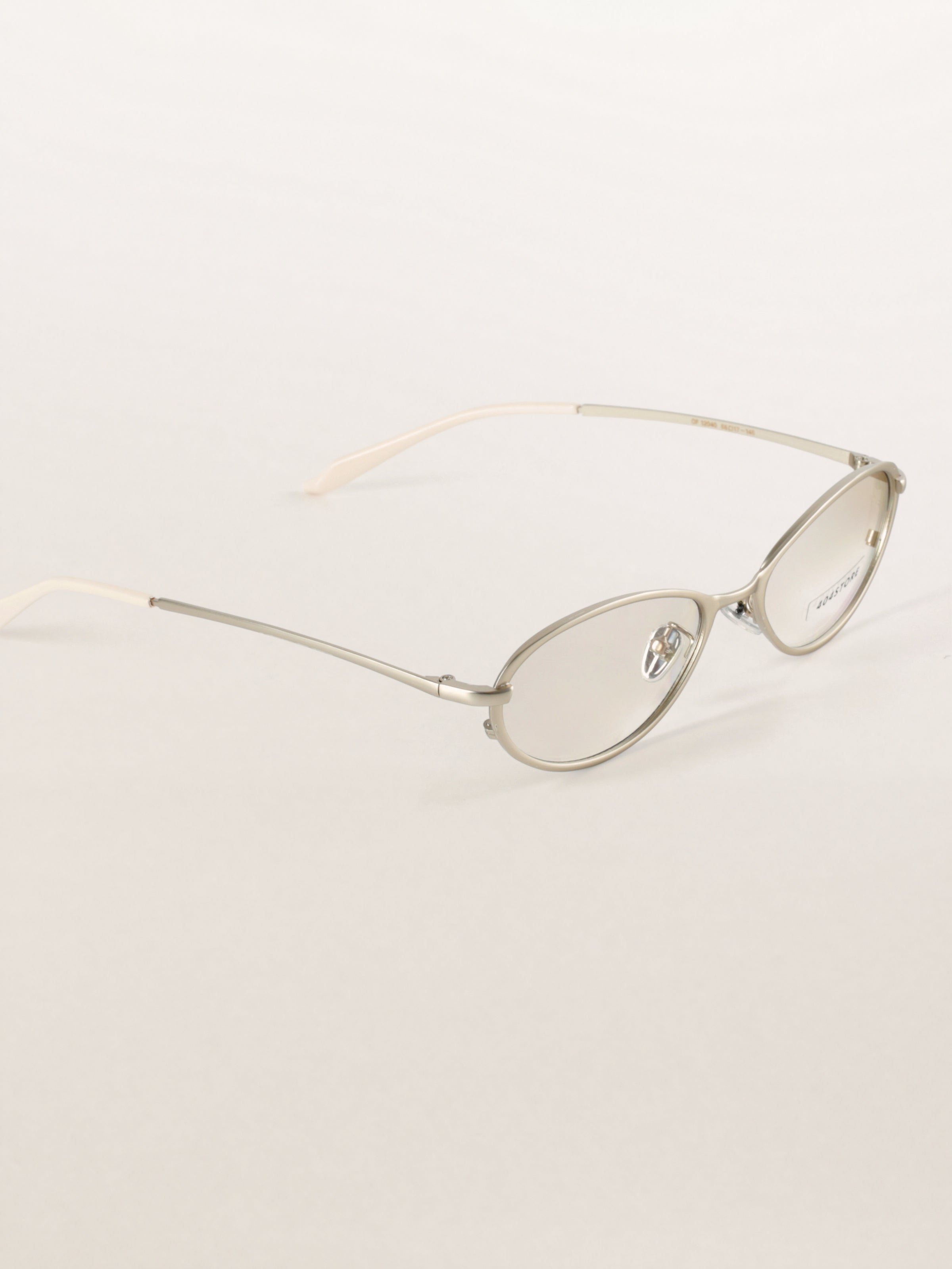 Cat-Eye Oval Metal Minimalist Sunglasses