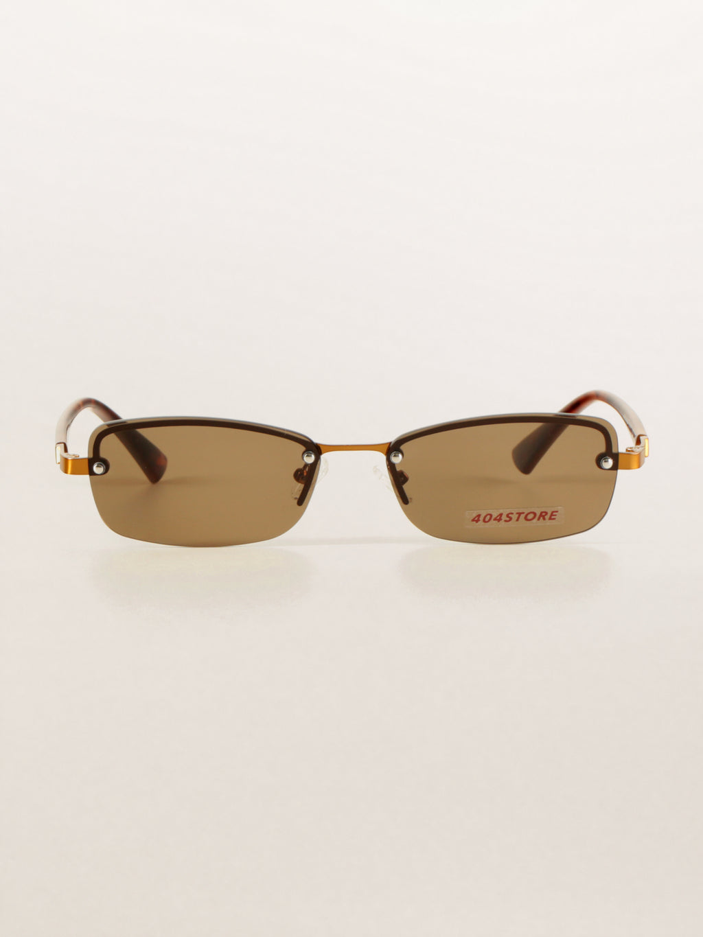 Retro Half-Rim Rectangle Metal Sunglasses