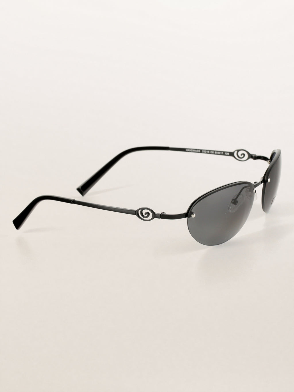 Y2K Grunge Half-Rim Oval Metal Sunglasses