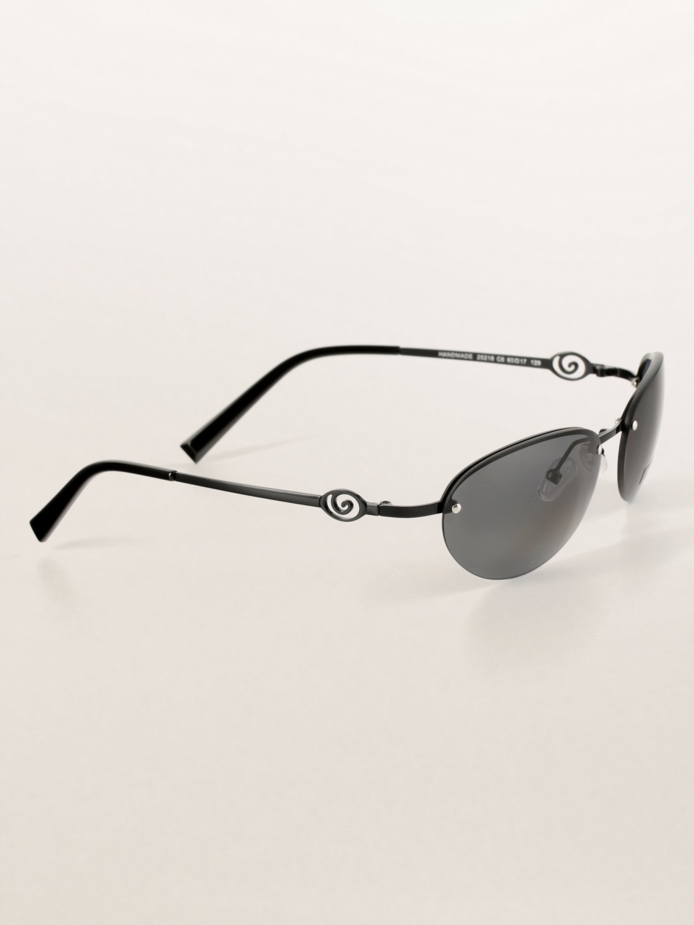 Y2K Grunge Half-Rim Oval Metal Sunglasses