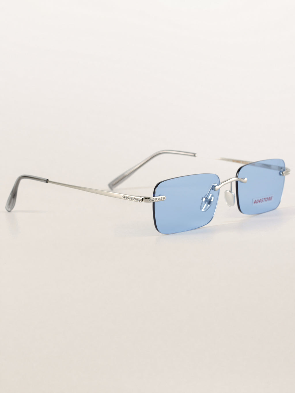 Rhinestone Rimless Rectangle Sunglasses