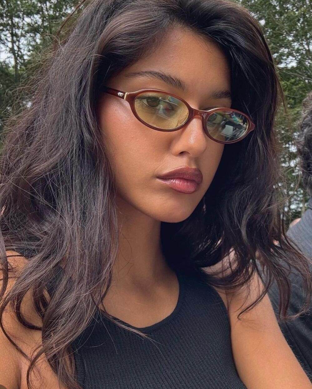 Y2K Preppy Academia Oval Acetate Sunglasses