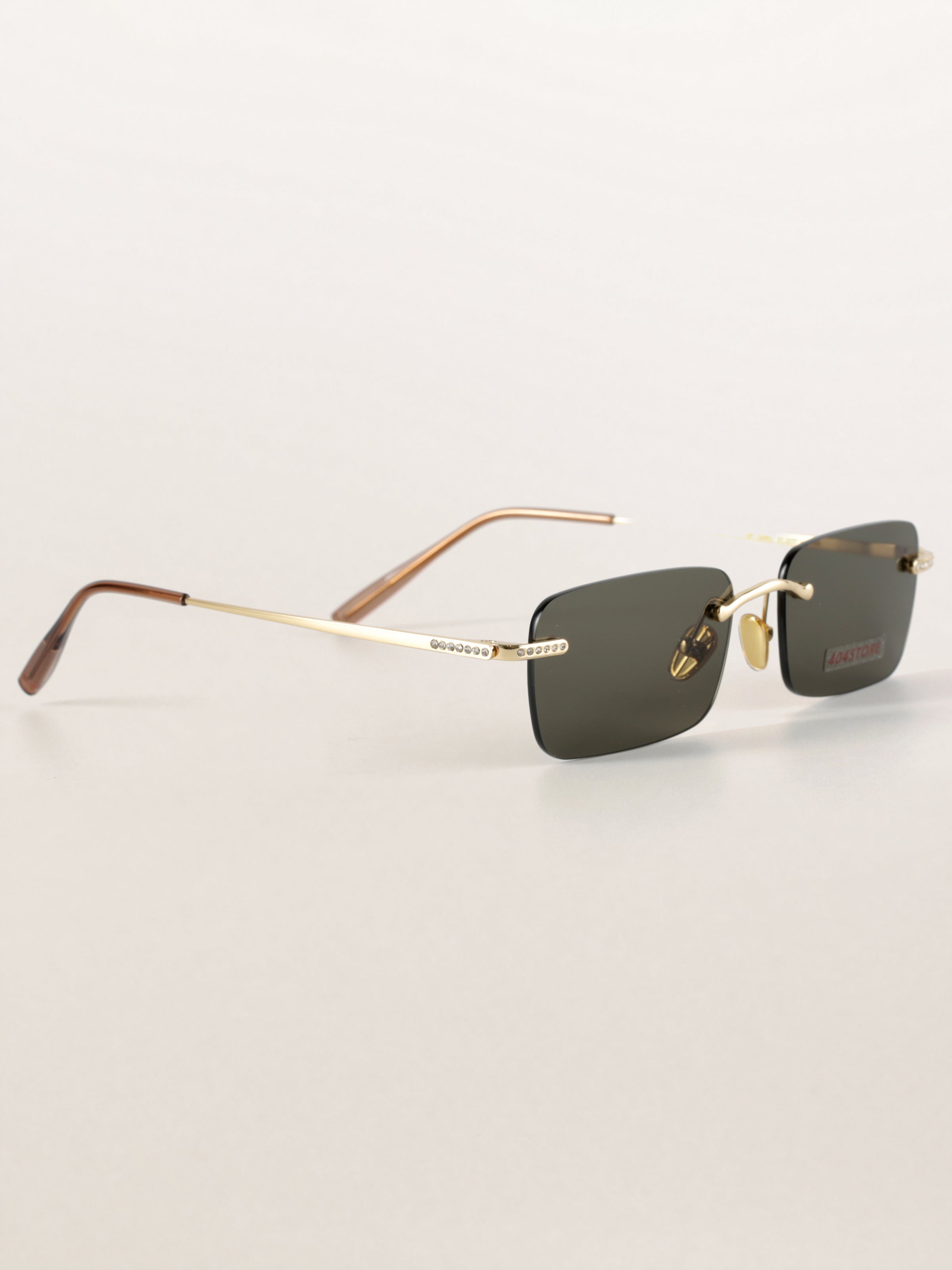 Rhinestone Rimless Rectangle Sunglasses