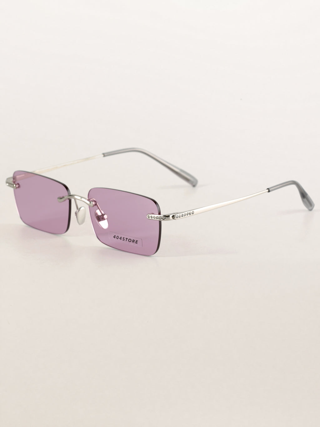 Rhinestone Rimless Rectangle Sunglasses