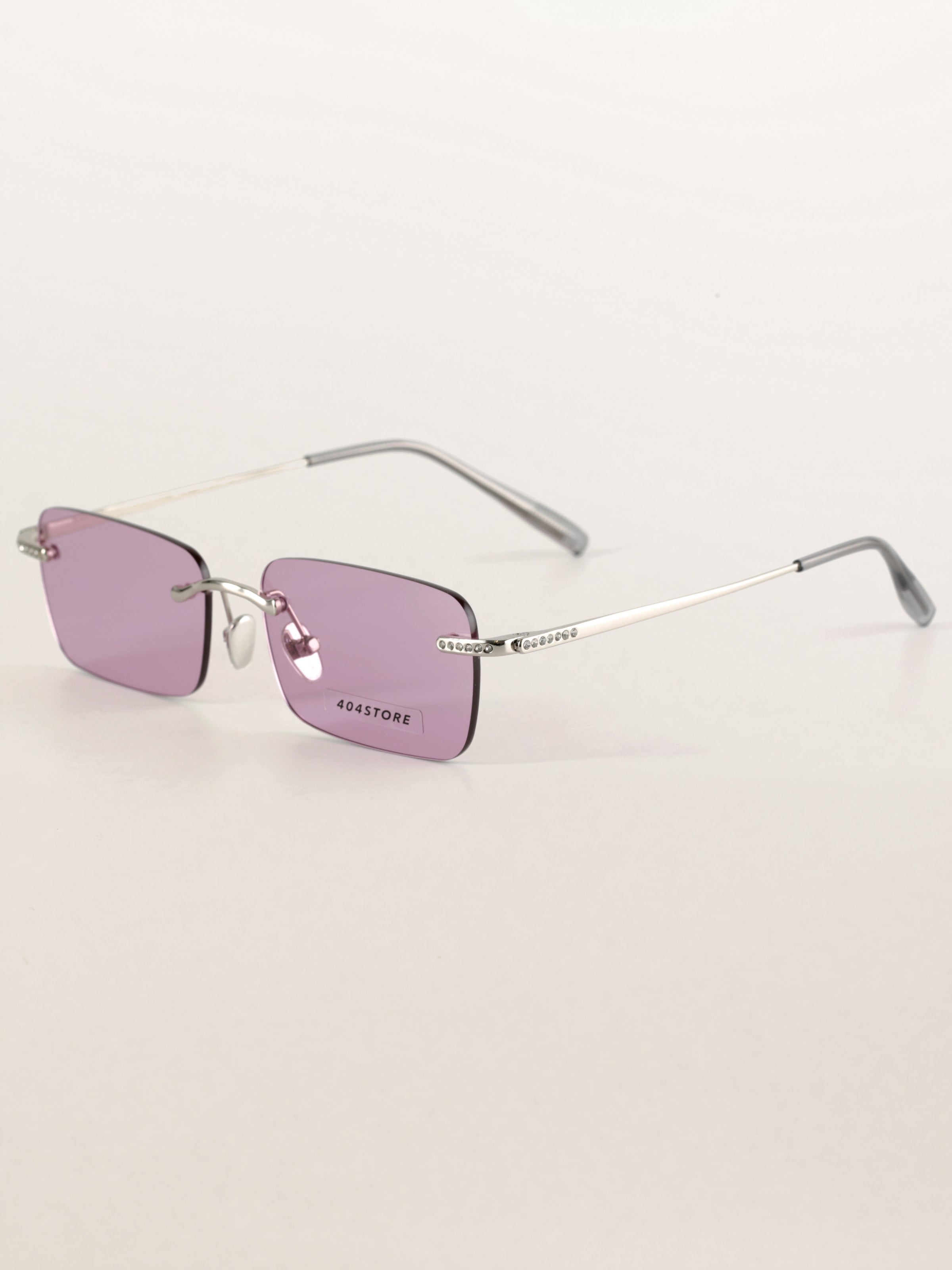 Rhinestone Rimless Rectangle Sunglasses