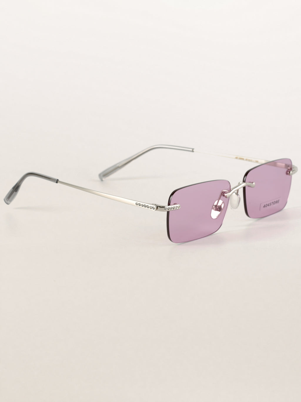 Rhinestone Rimless Rectangle Sunglasses