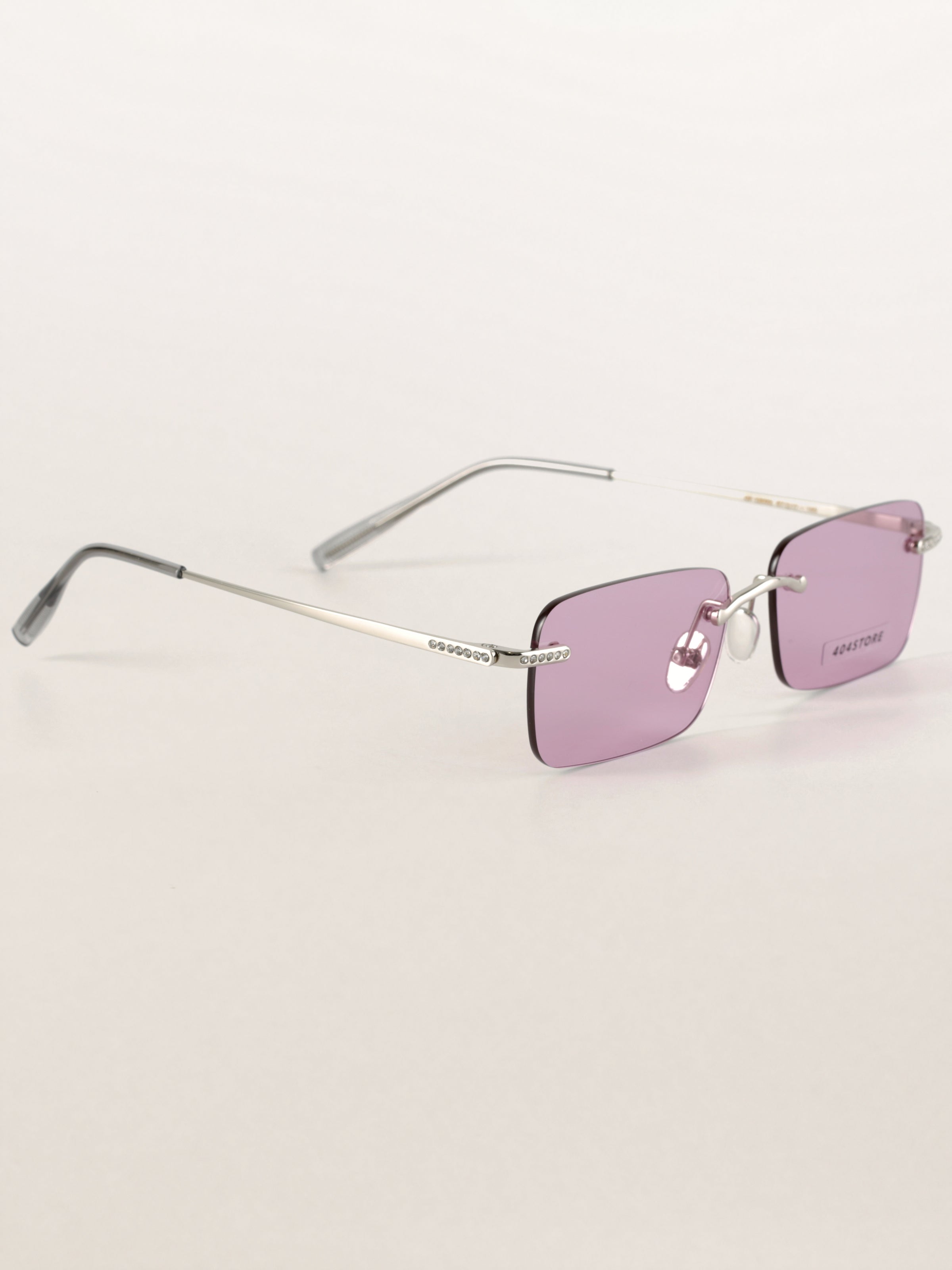 Rhinestone Rimless Rectangle Sunglasses