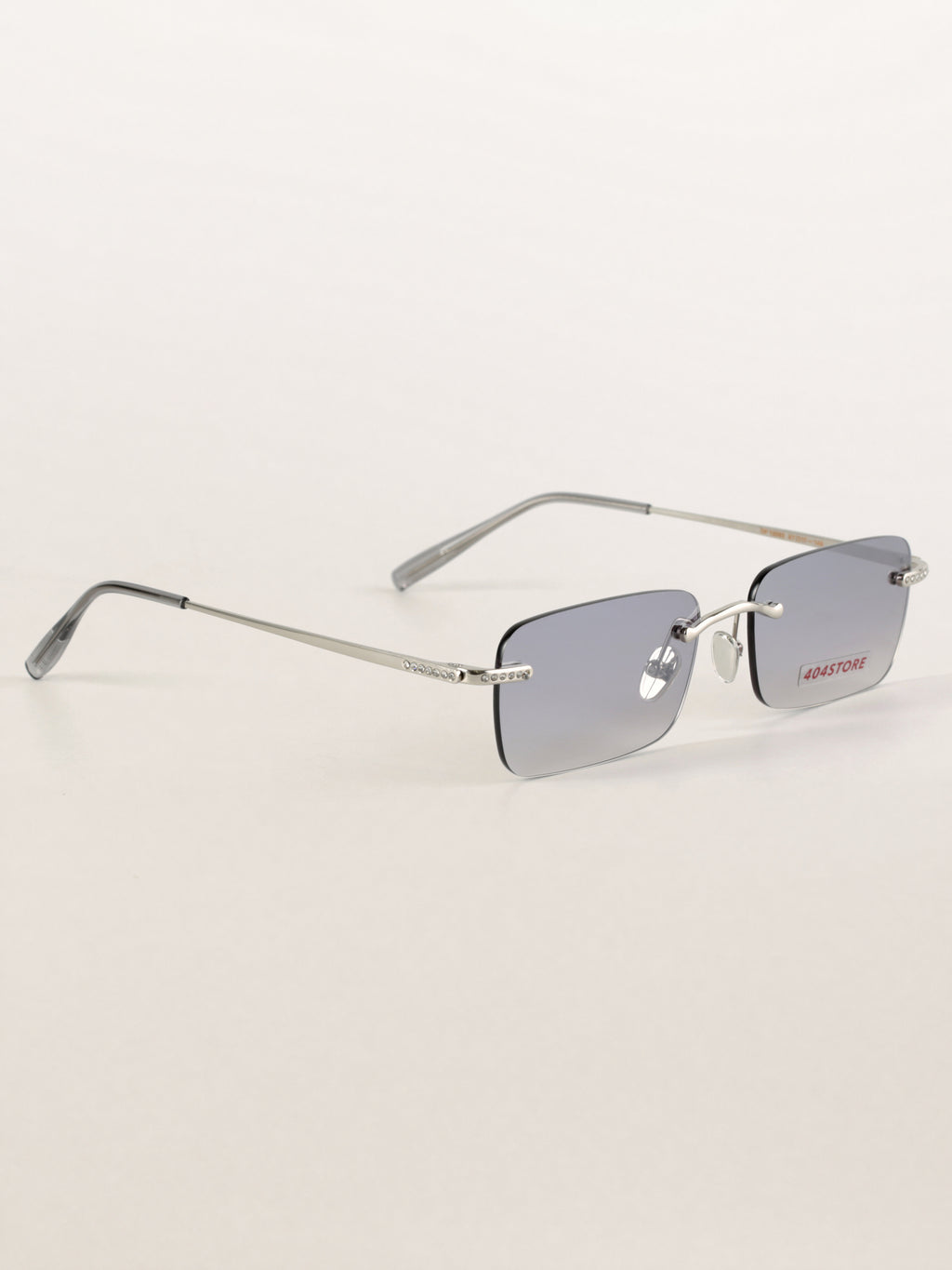 Rhinestone Rimless Rectangle Sunglasses