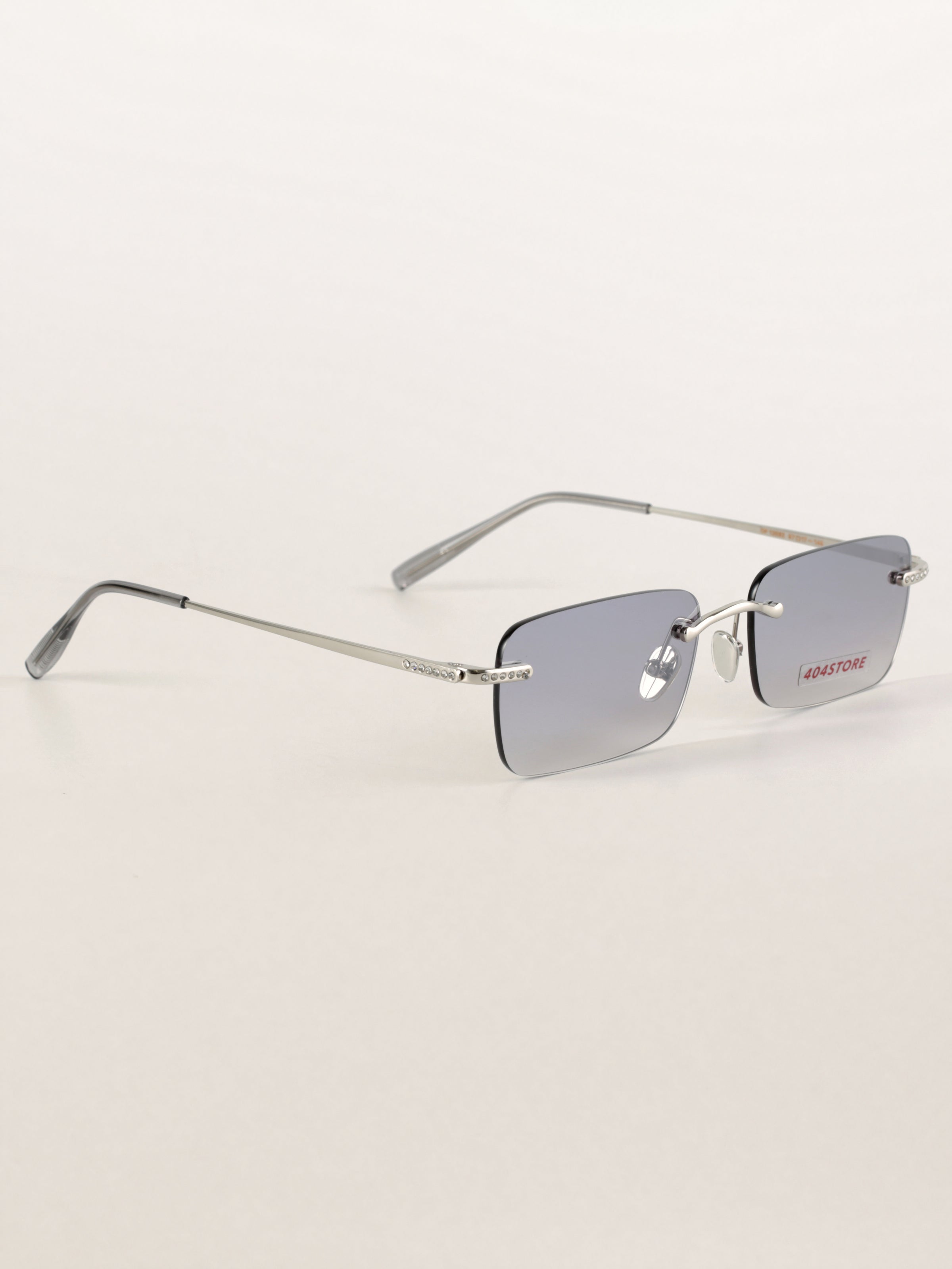 Rhinestone Rimless Rectangle Sunglasses