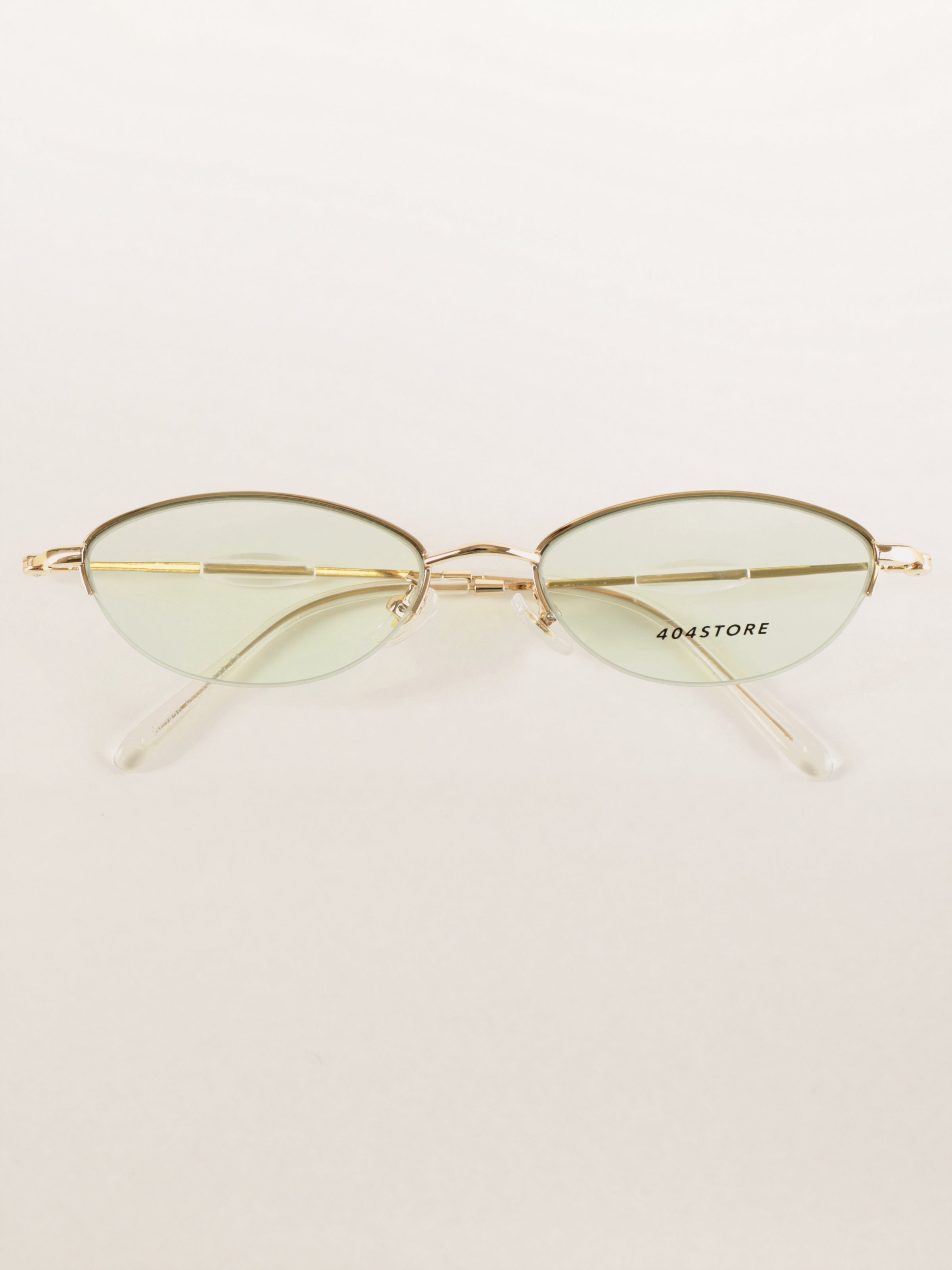 Y2K Academia Semi-Rimless Oval Sunglasses