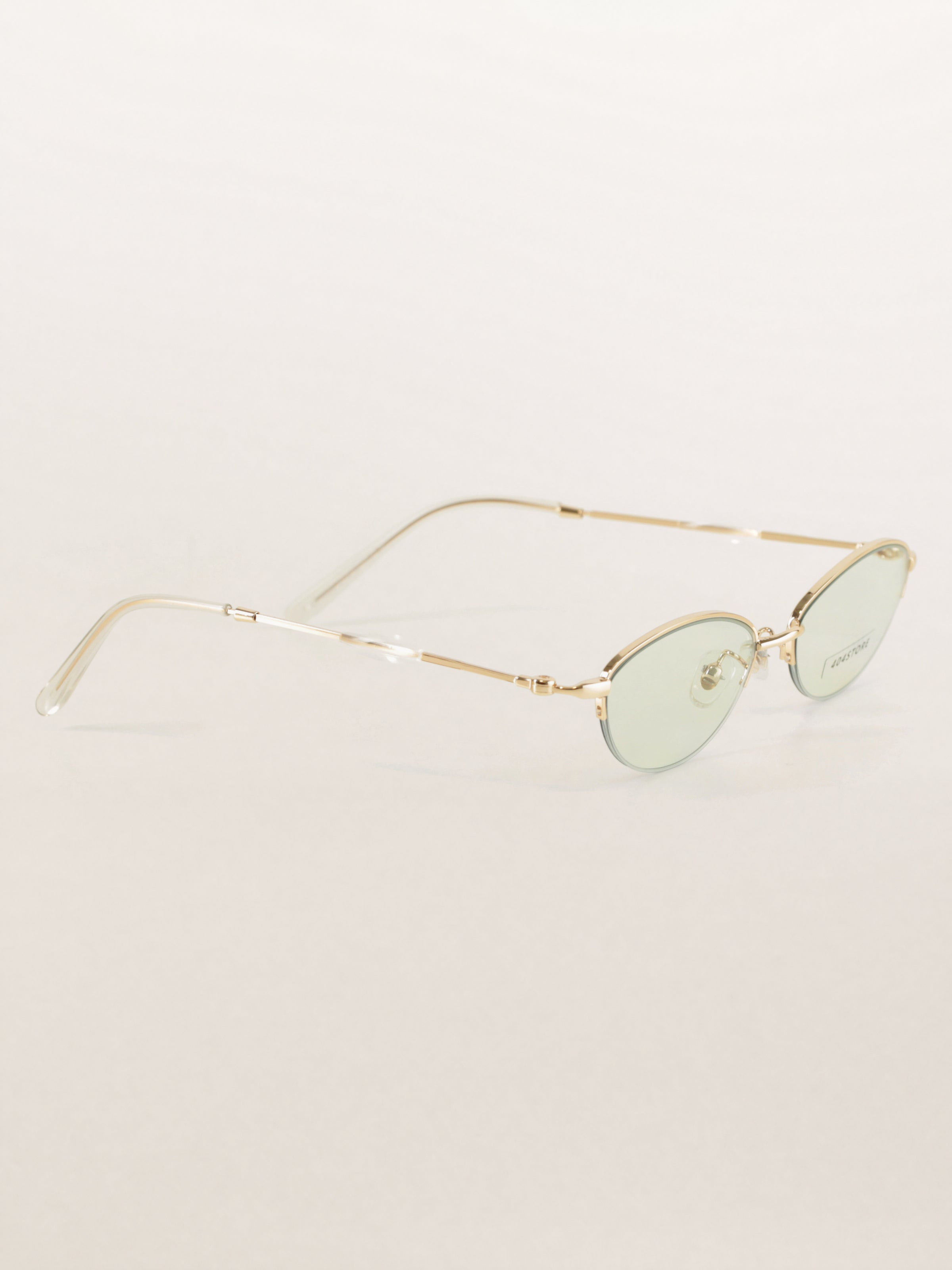 Y2K Academia Semi-Rimless Oval Sunglasses